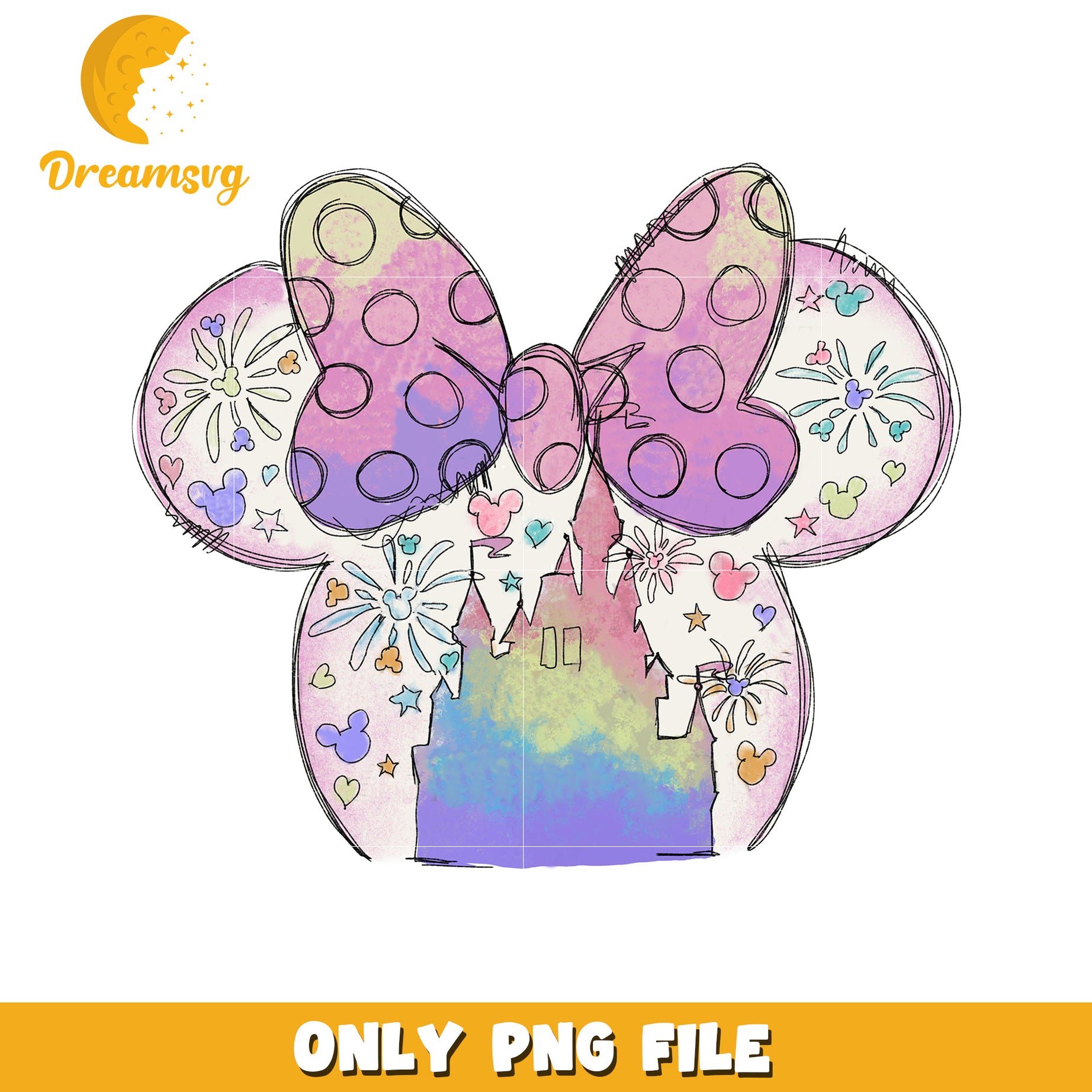 Disney Castle Minnie Bow PNG