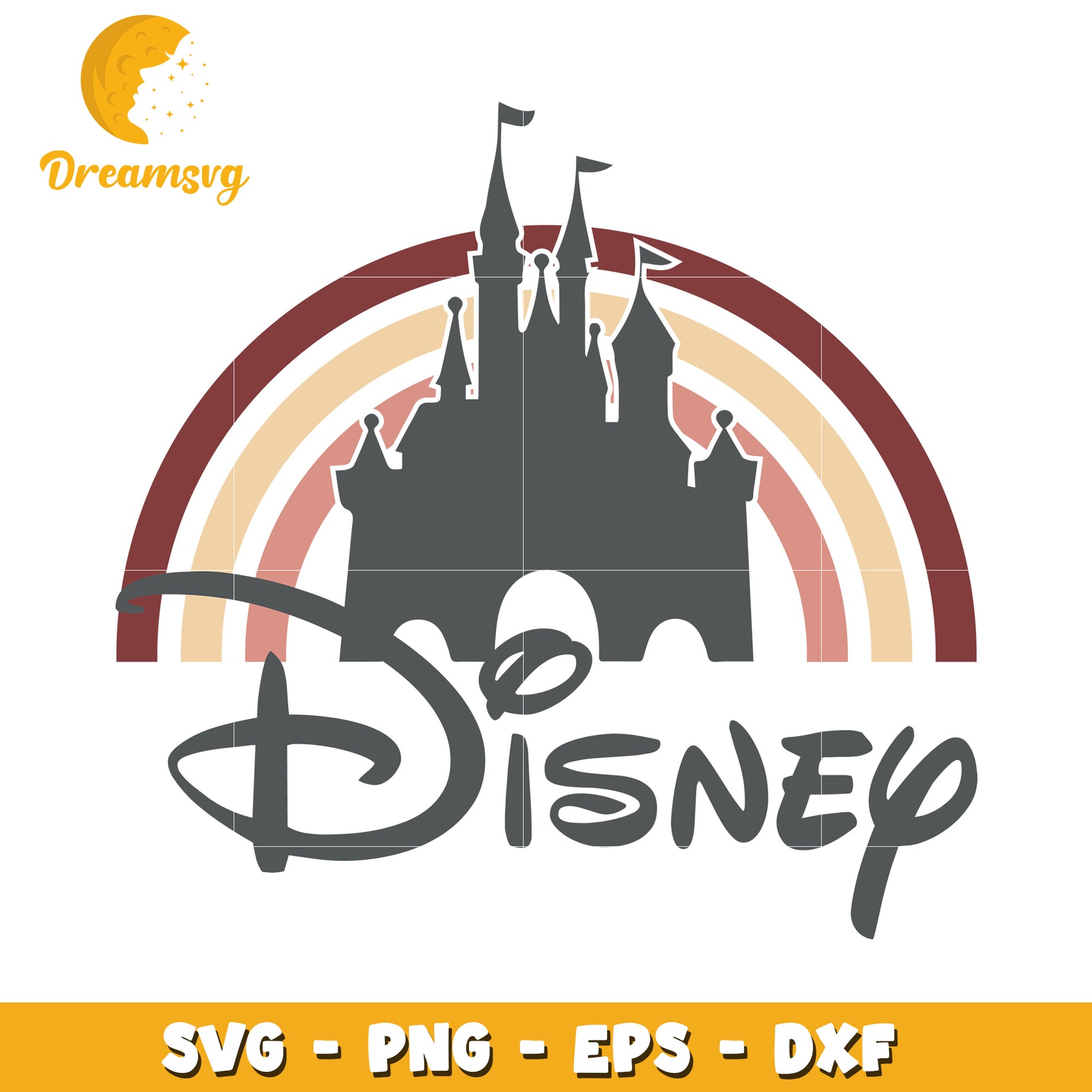 Disney Castle Rainbow SVG File for Creative Projects and Crafts