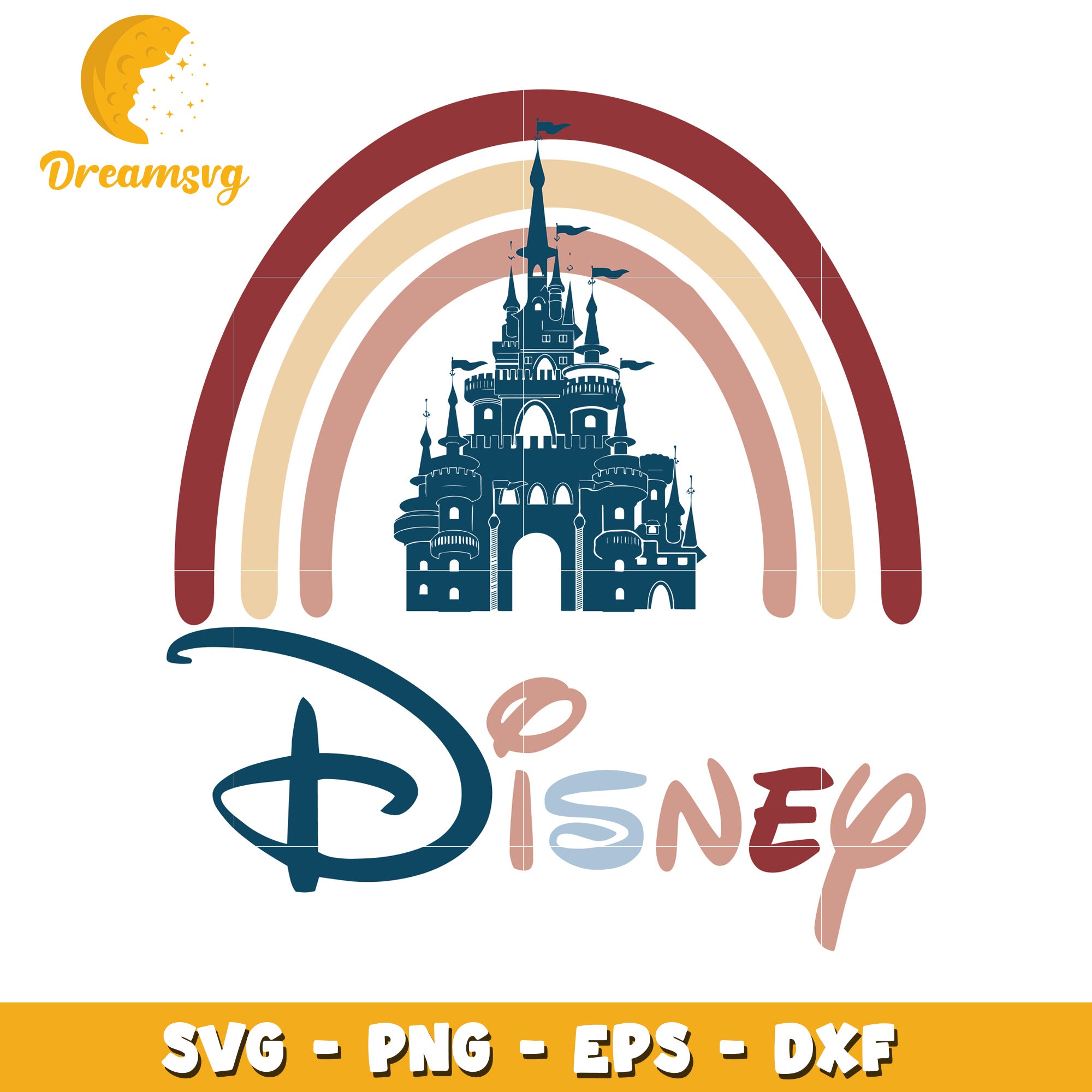 Disney Castle Rainbow SVG PNG EPS DXF