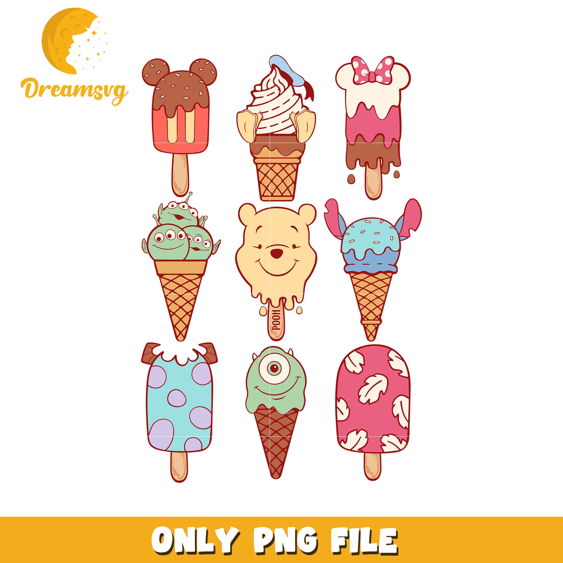 Disney Character Ice Cream PNG Images
