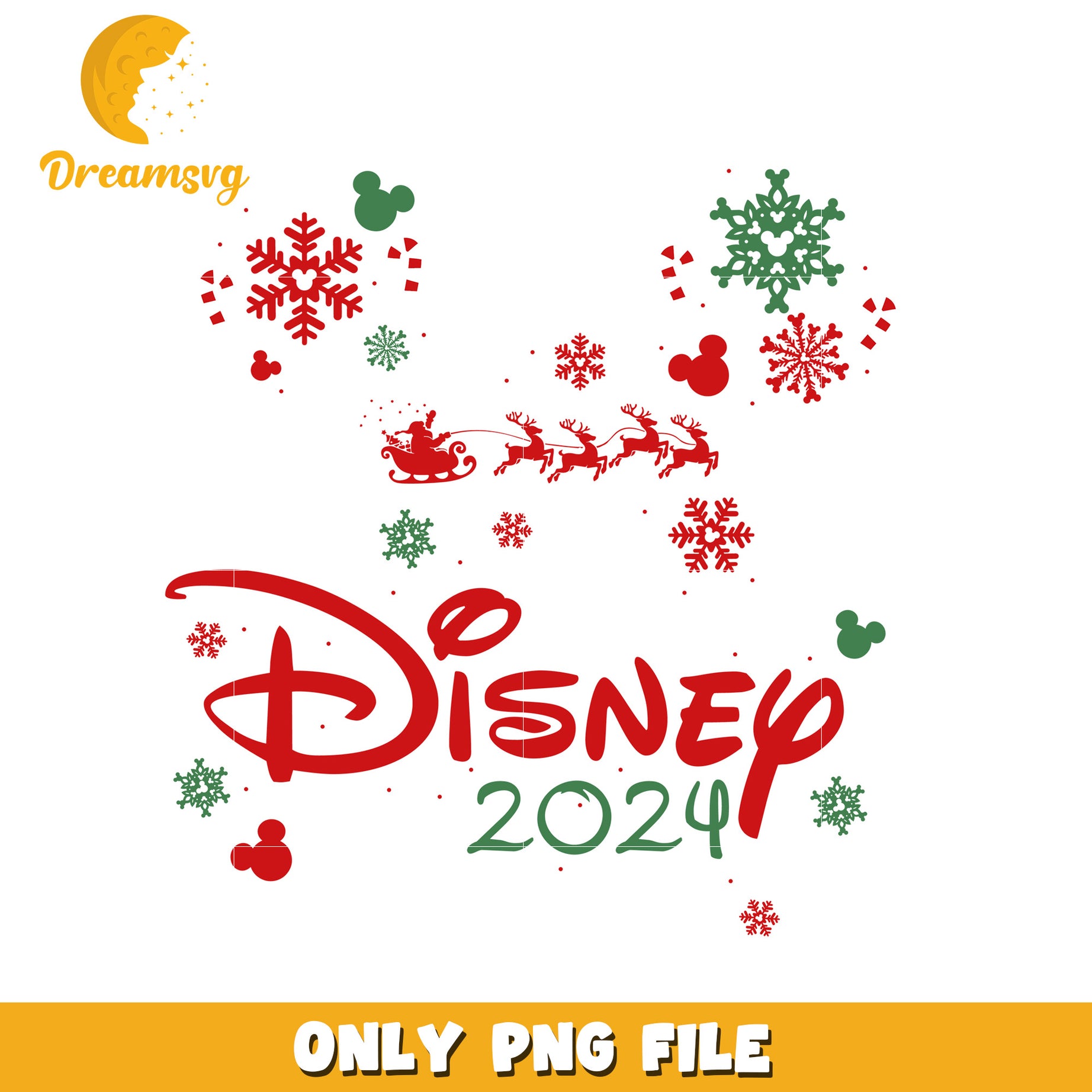 Disney Christmas 2024 PNG File Holiday Design Art