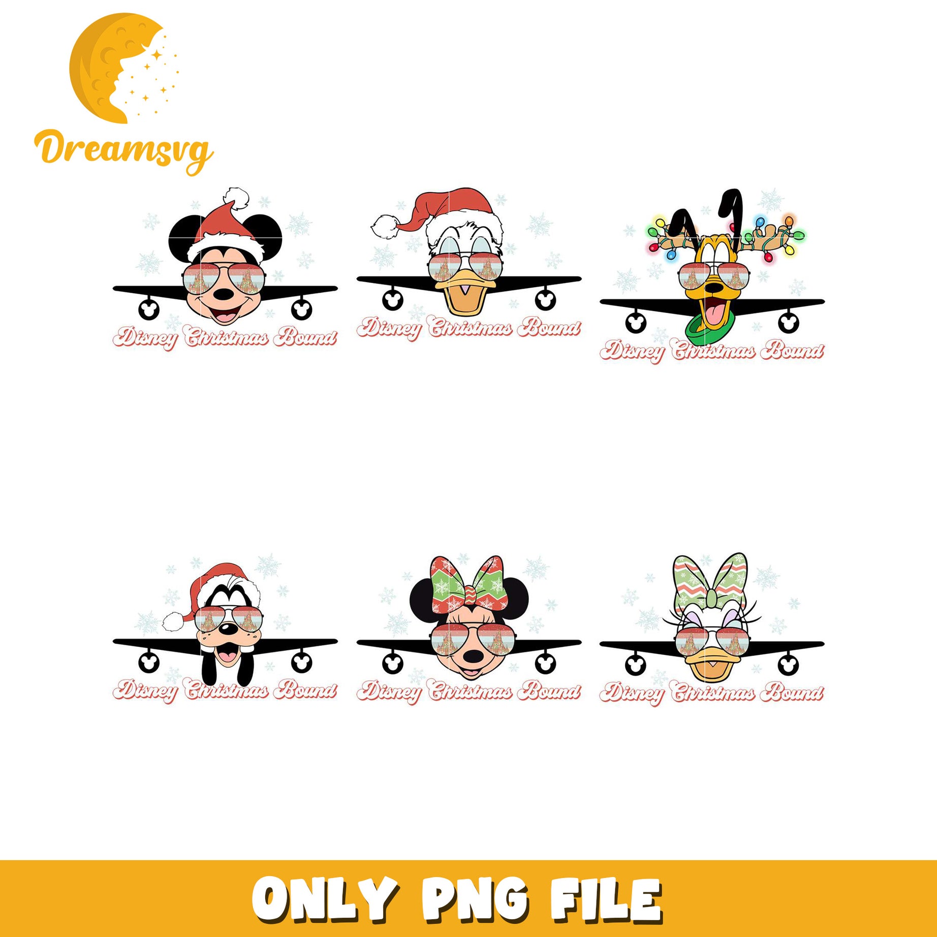 Disney Christmas Bundle PNG with Fun Holiday Characters