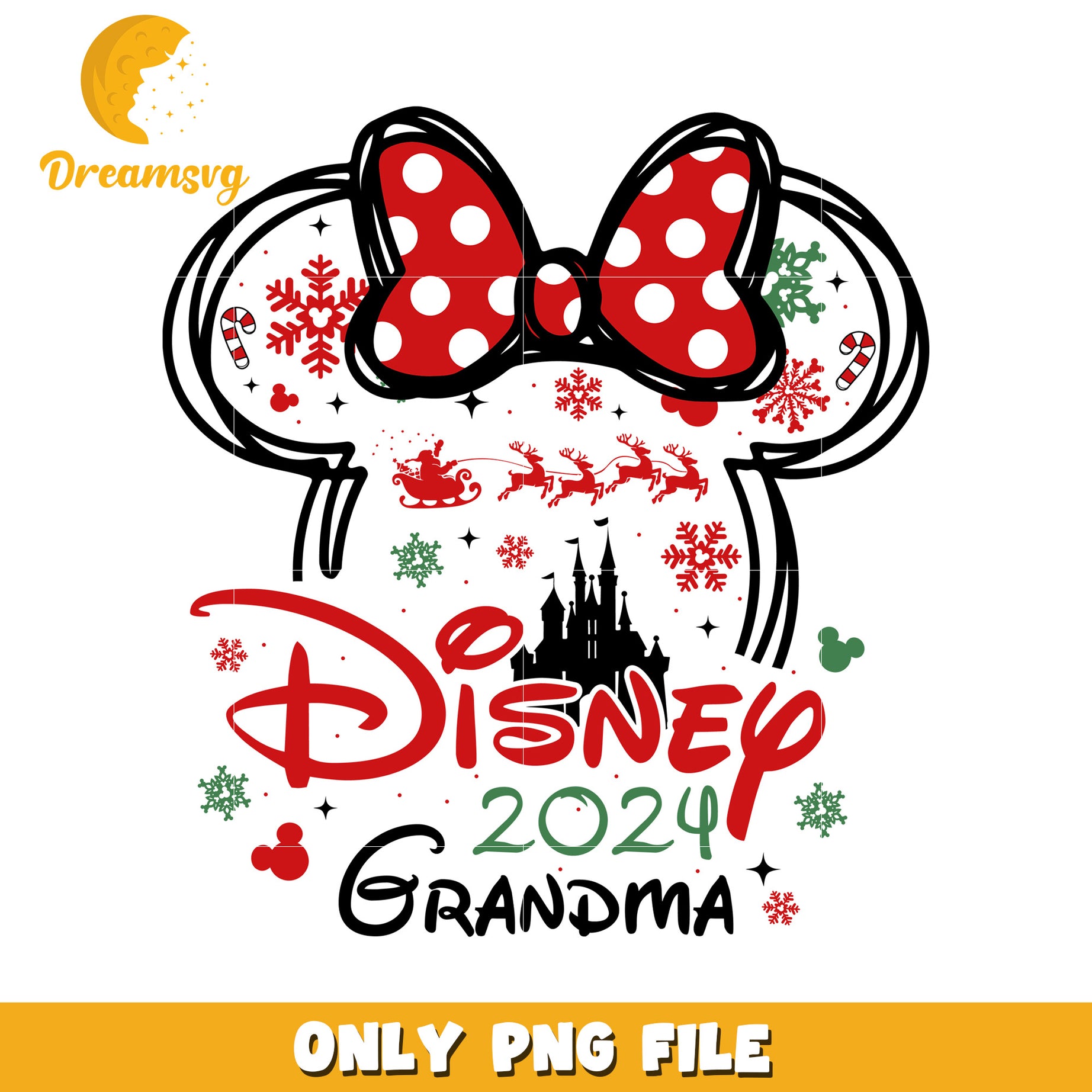 Disney Christmas Grandma 2024 PNG