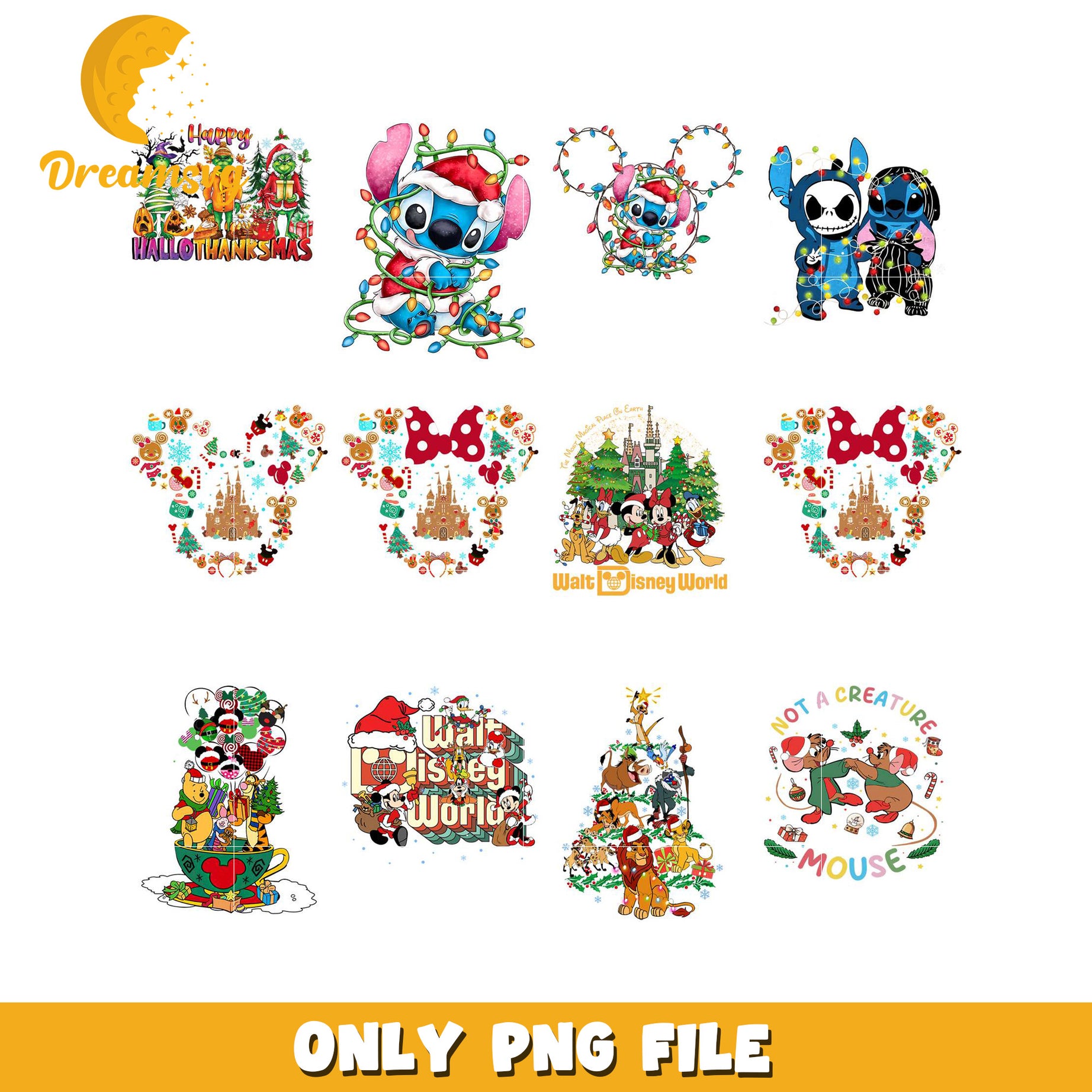 Disney Christmas PNG Bundle Cute Designs