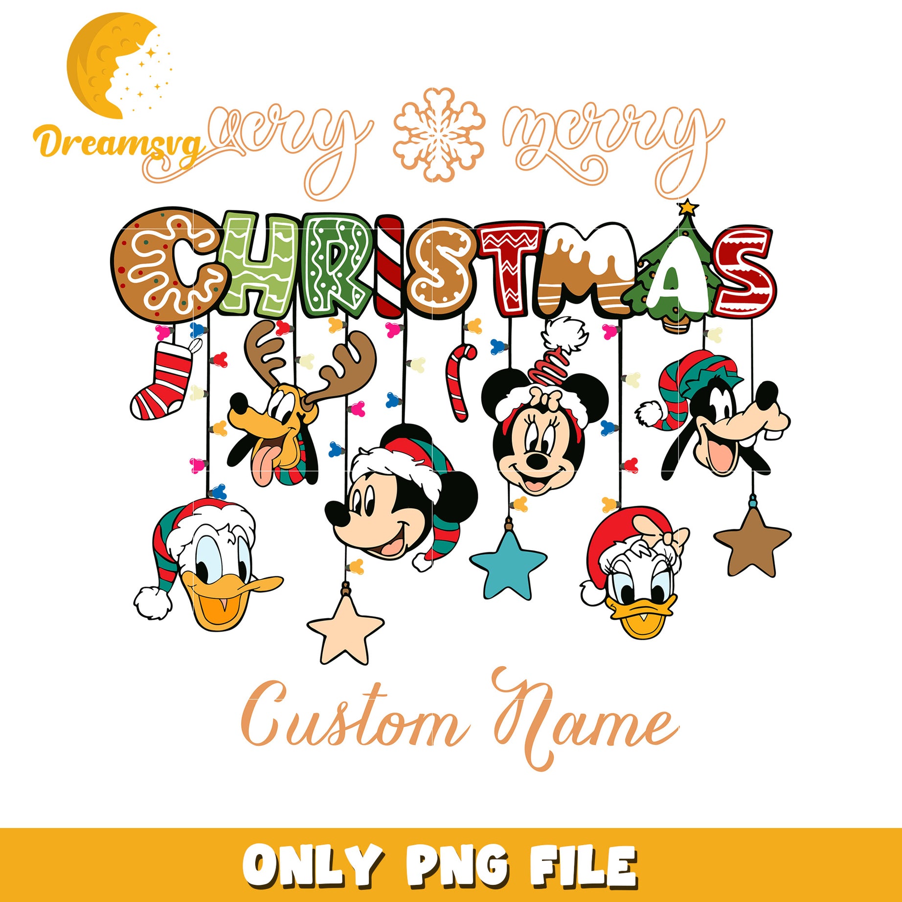 Disney Christmas PNG Custom Name