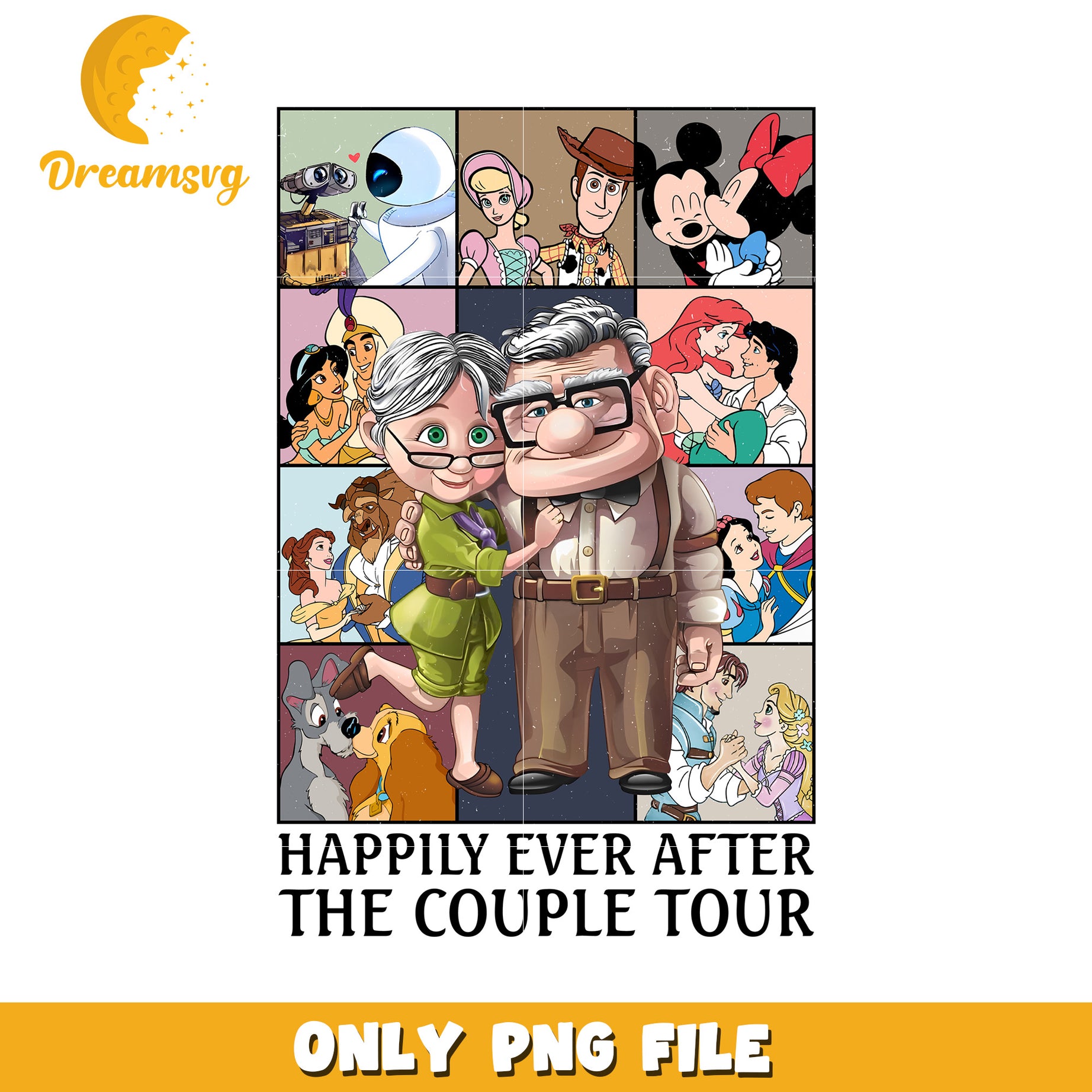 Disney Couples PNG Sublimation Design