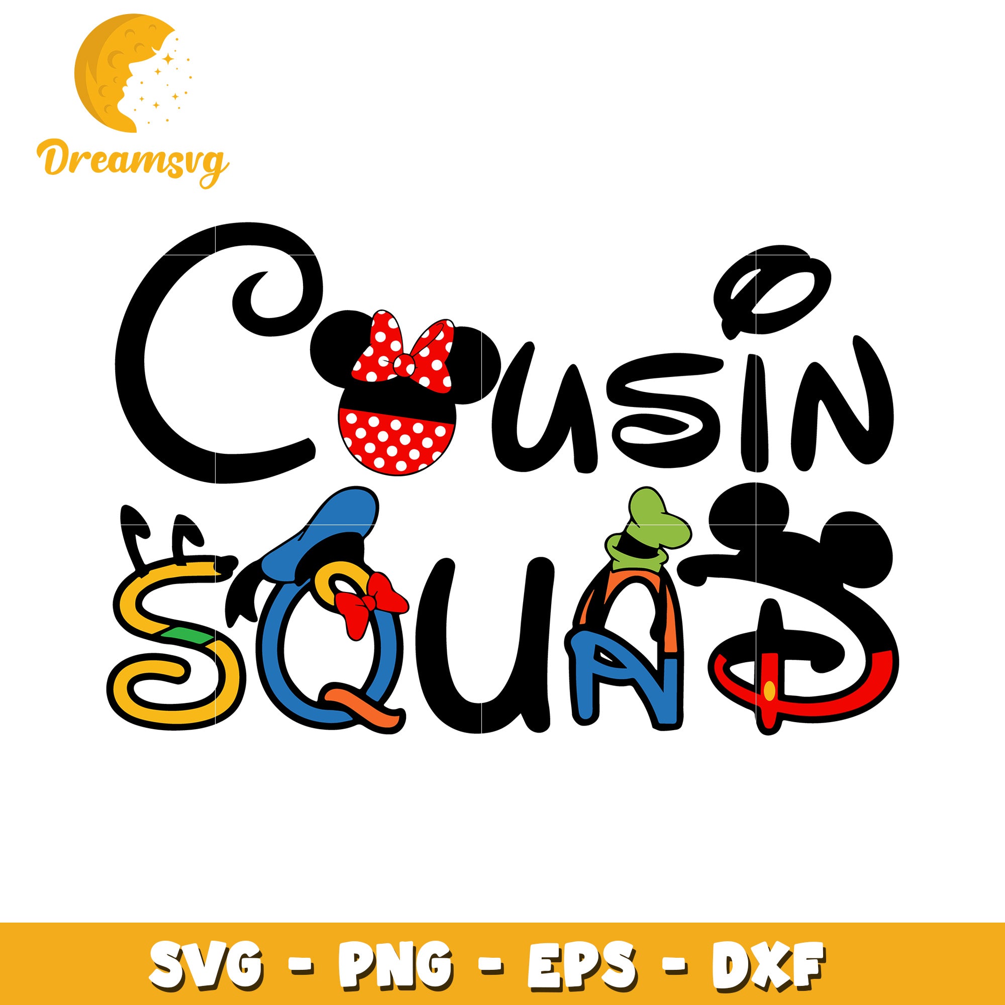 Disney Cousin Squad SVG PNG EPS DXF