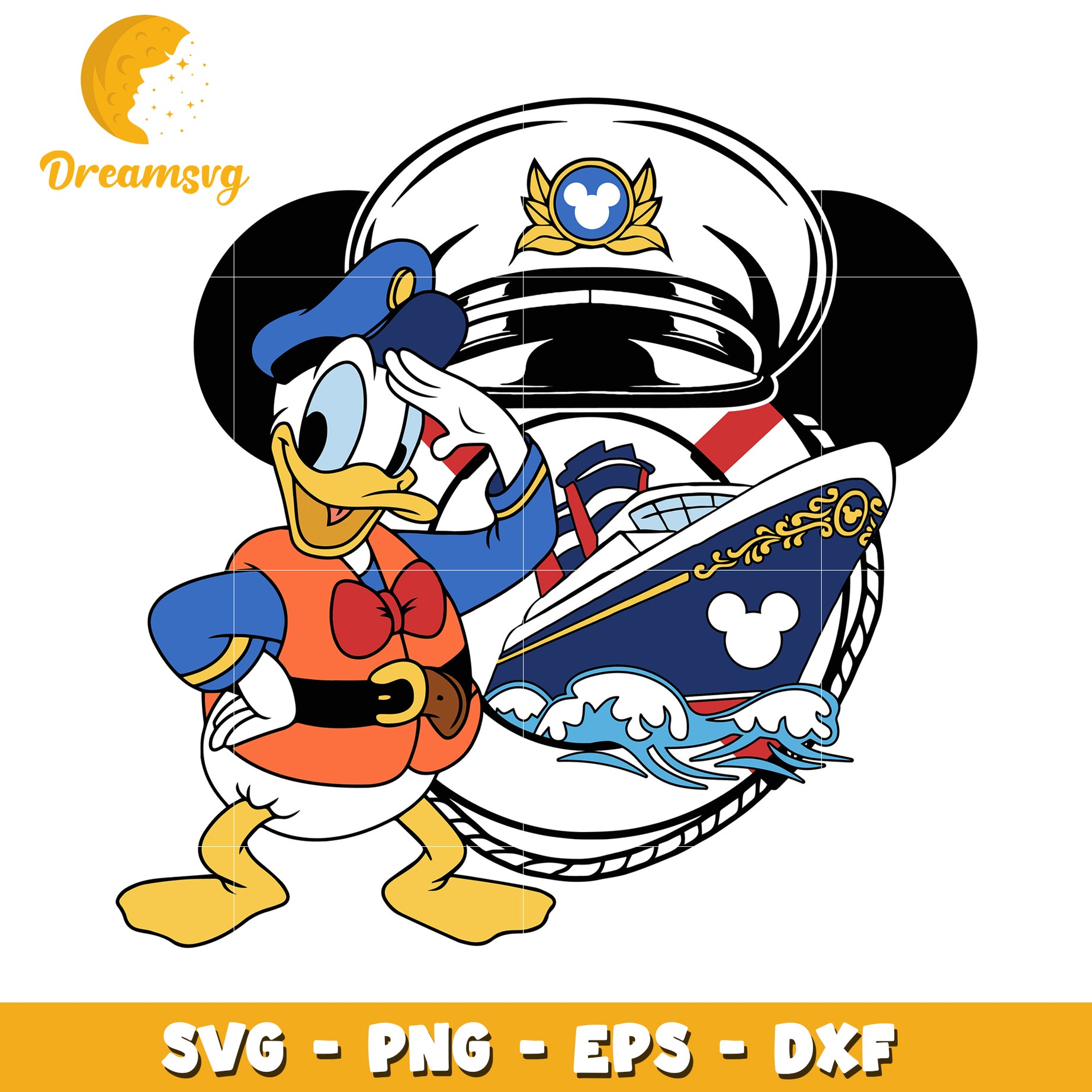 Disney Cruise Donald SVG PNG EPS DXF