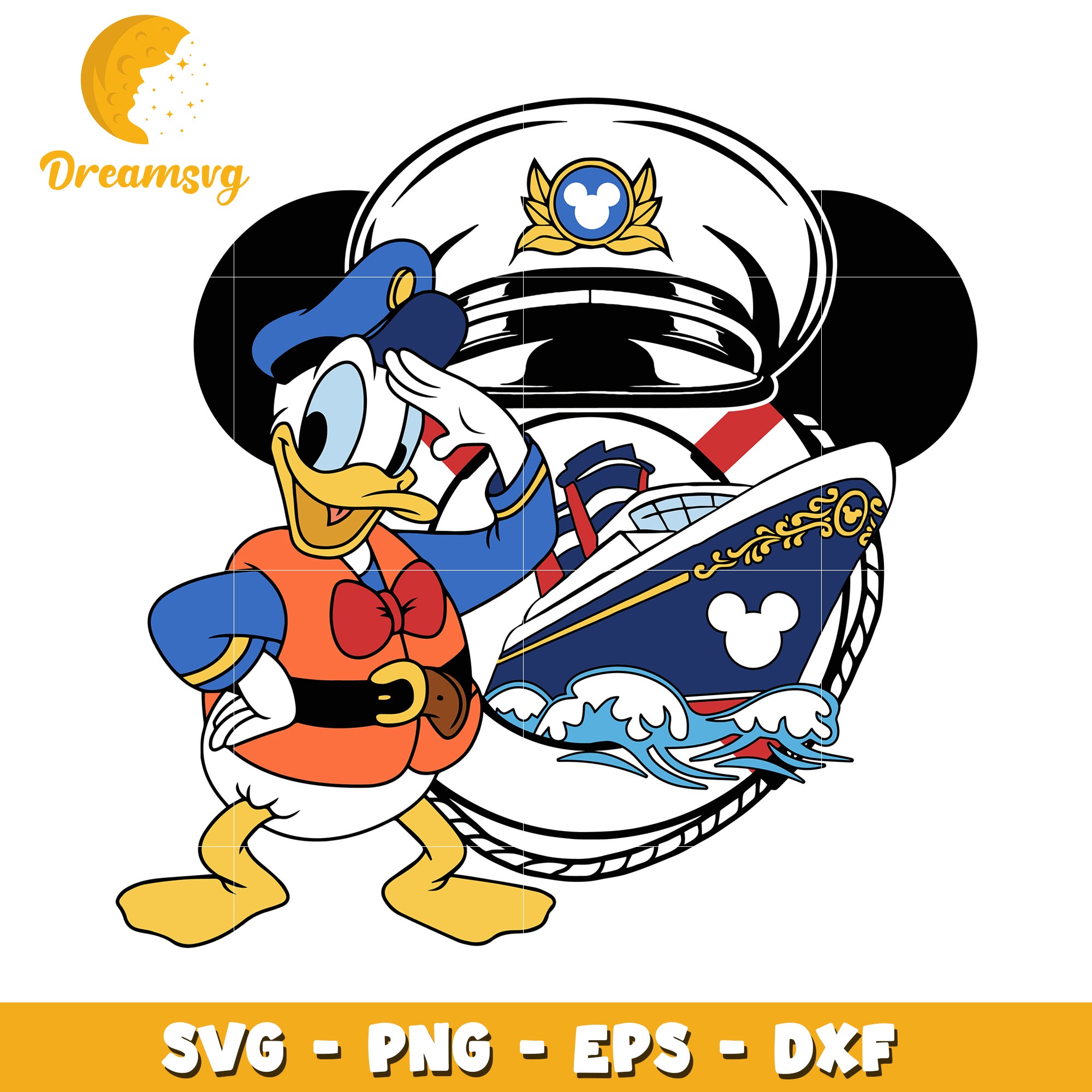 Disney Cruise Donald SVG PNG EPS DXF
