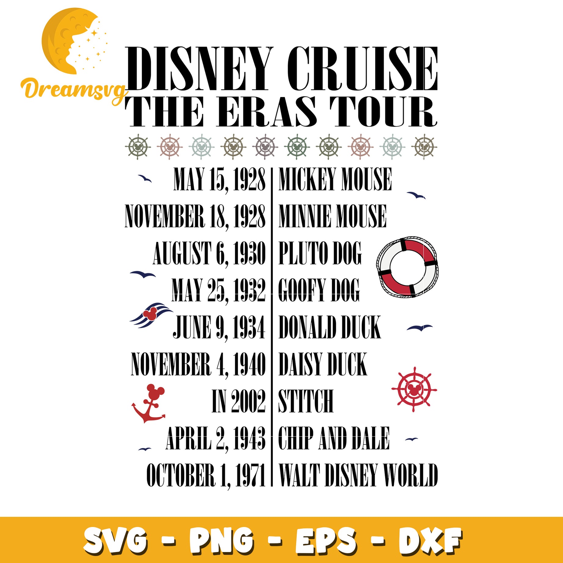 Disney Cruise Eras Tour SVG Cut File