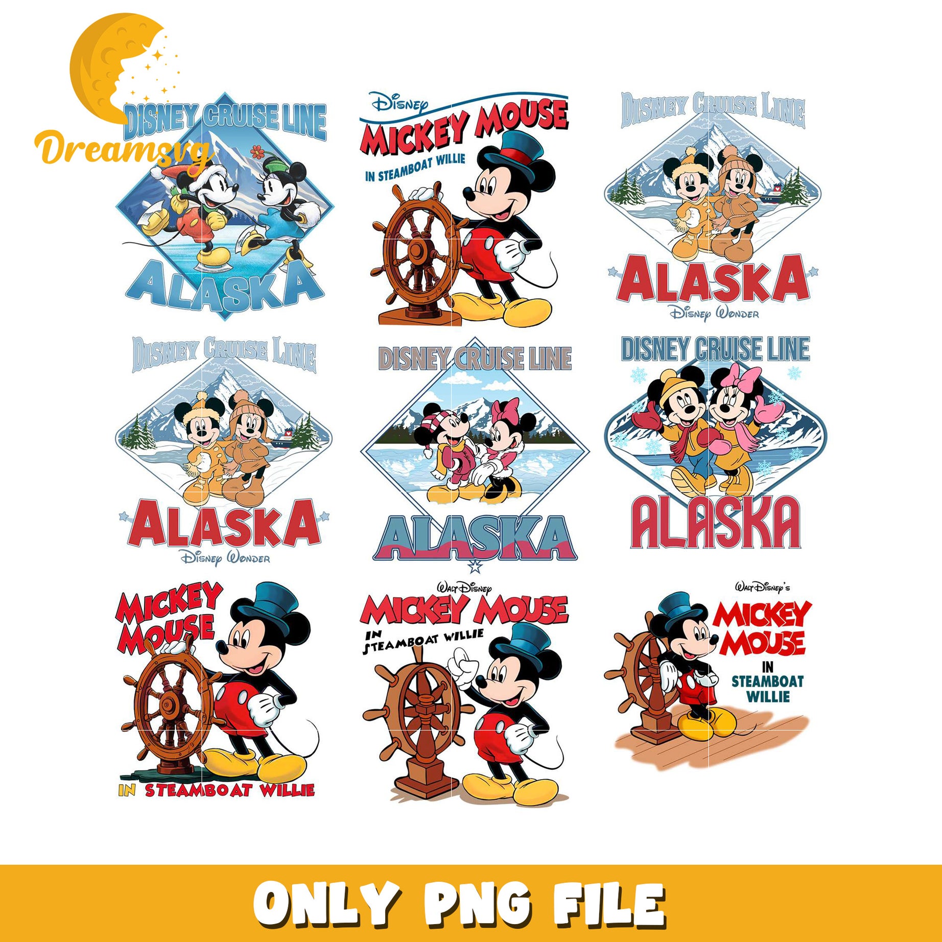 Disney Cruise Line Mickey Mouse Alaska Bundle PNG Files