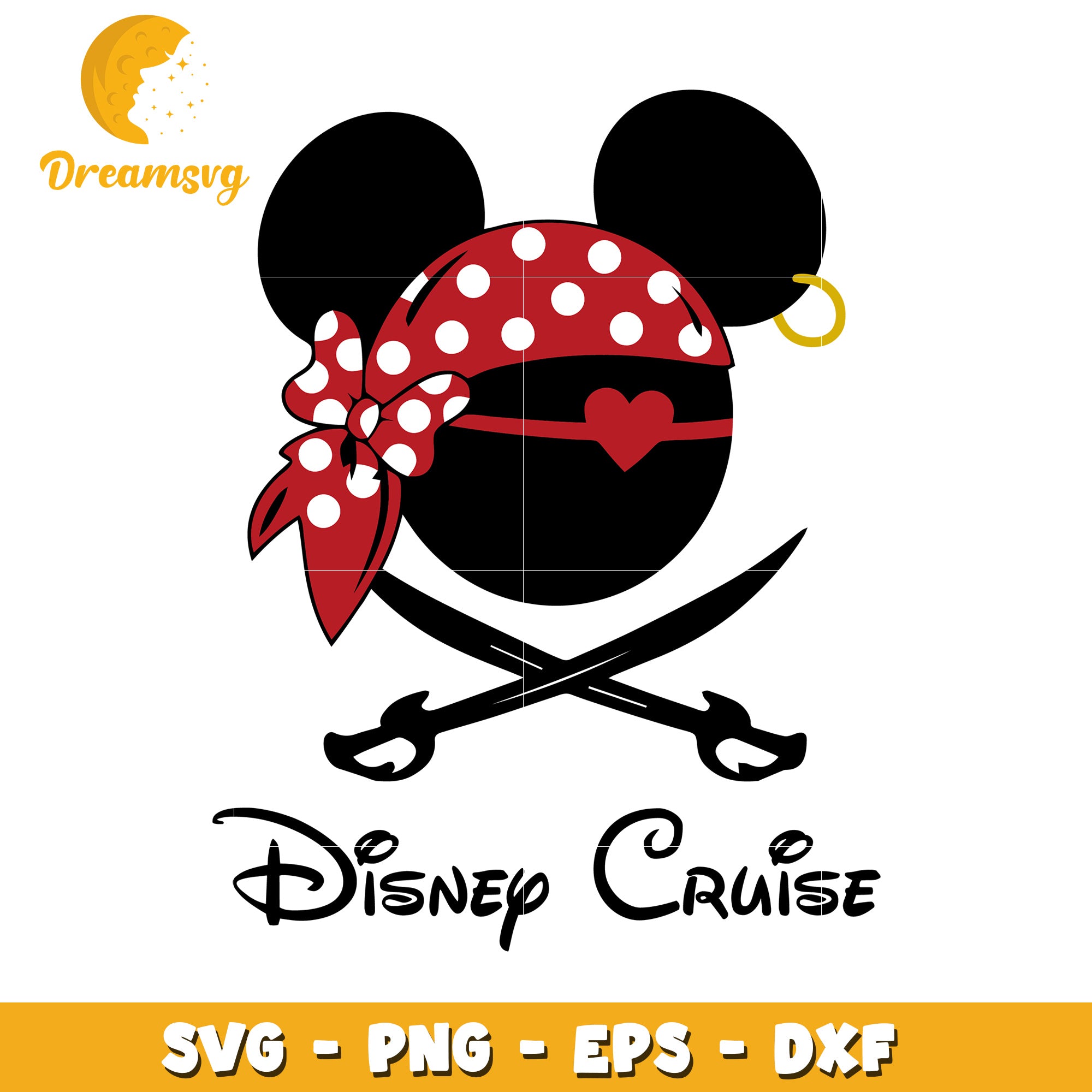 Disney Cruise Pirate Minnie Mouse SVG Cut File for Crafting