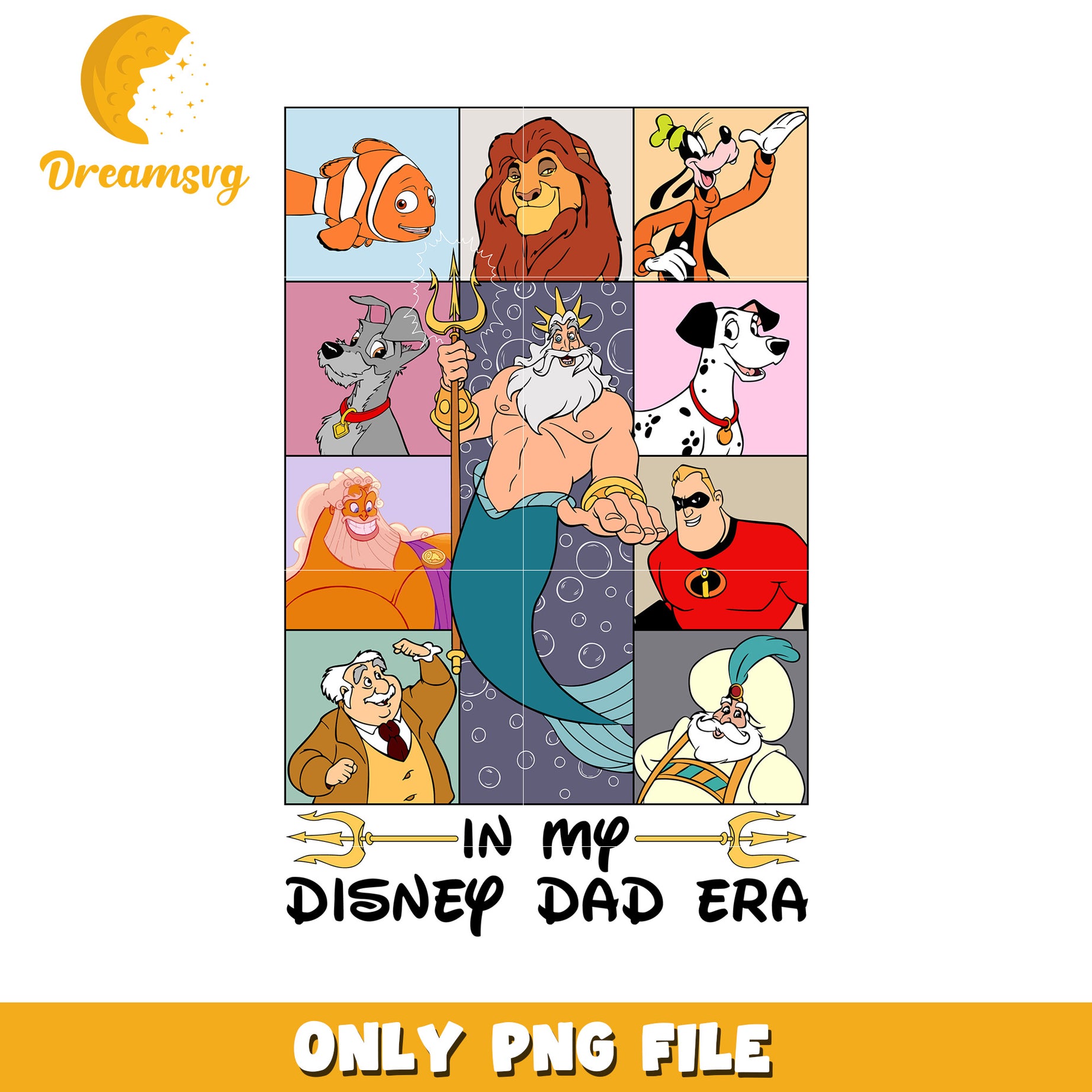 Disney Dad Era PNG Design for Fathers Day Gifts