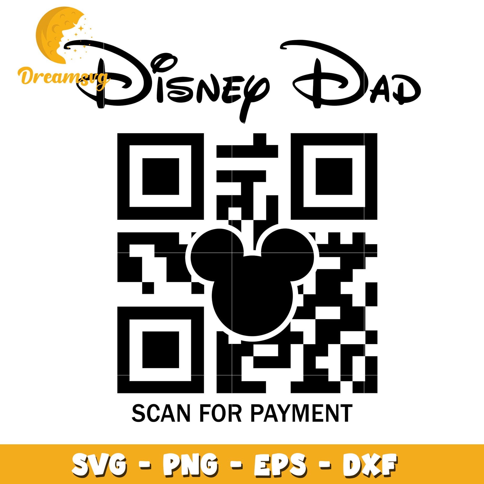 Disney Dad QR Code SVG PNG EPS DXF