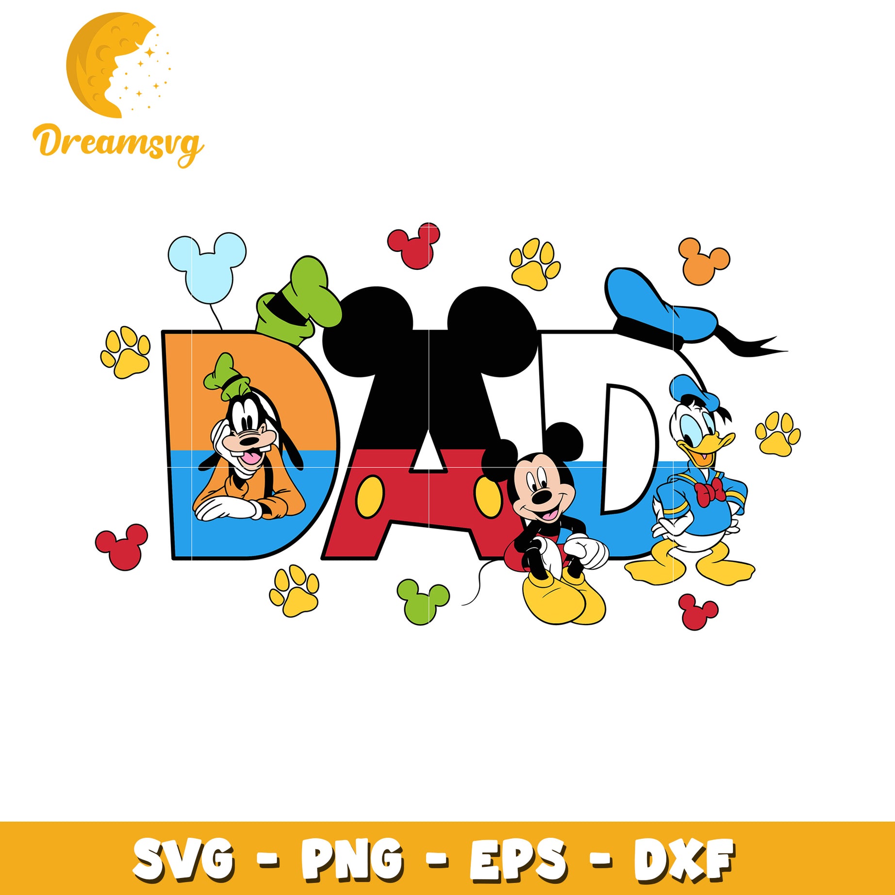 Disney Dad SVG PNG EPS DXF Files