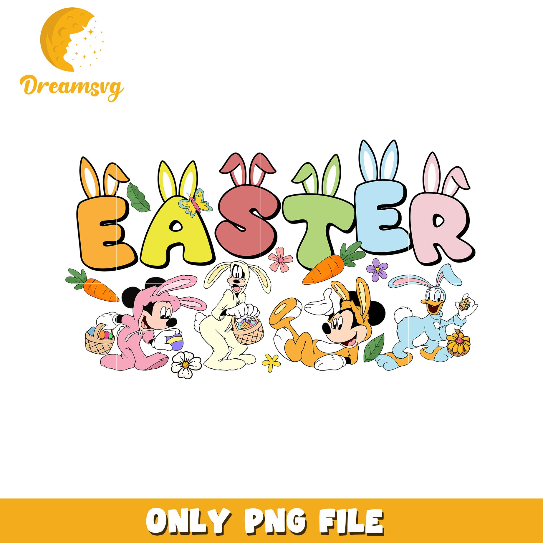 Disney Easter Bunny PNG Mickey & Friends – DreamSVG Store