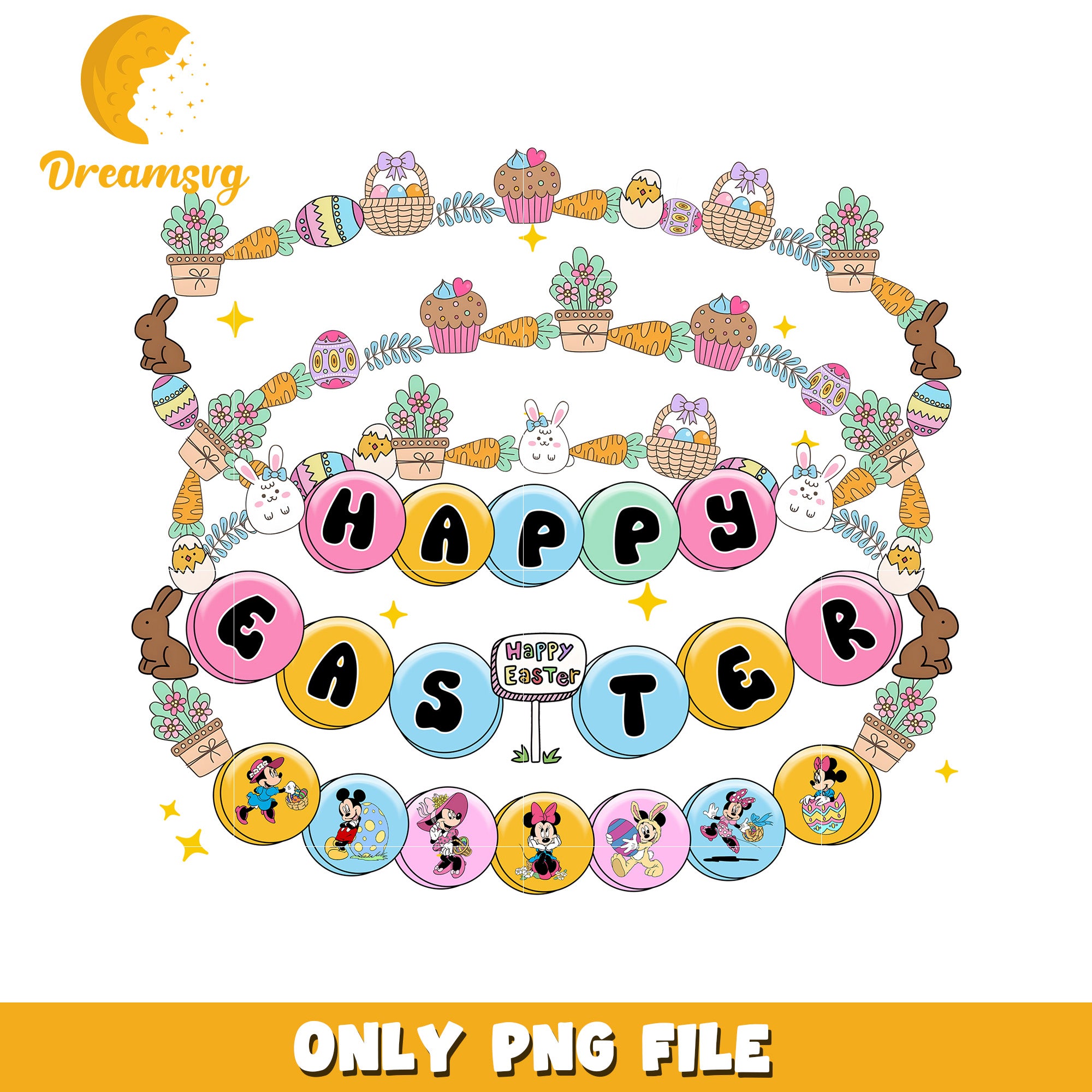 Disney Easter PNG Happy Easter Macaron Design