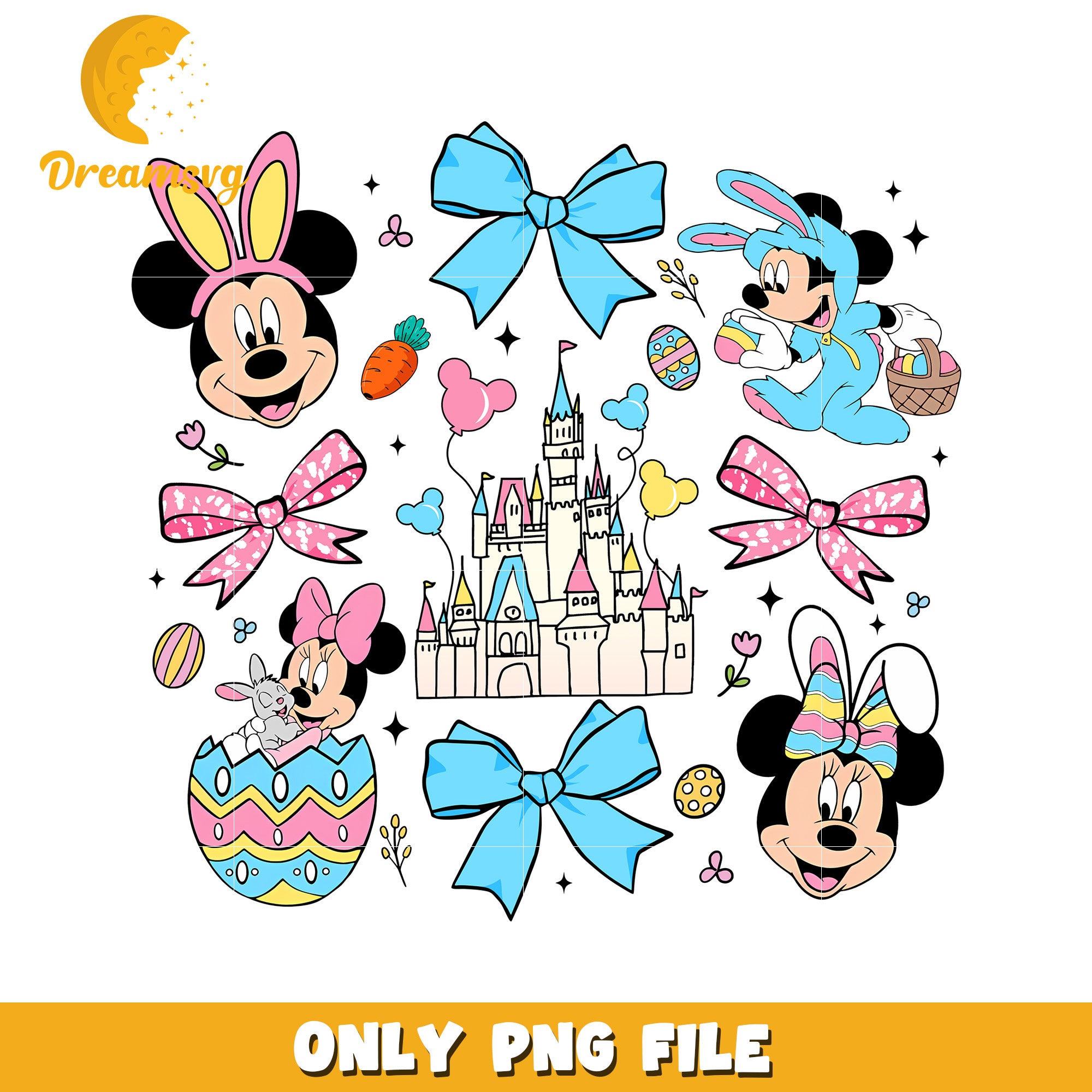 Disney Easter PNG Mickey Minnie Castle Clipart