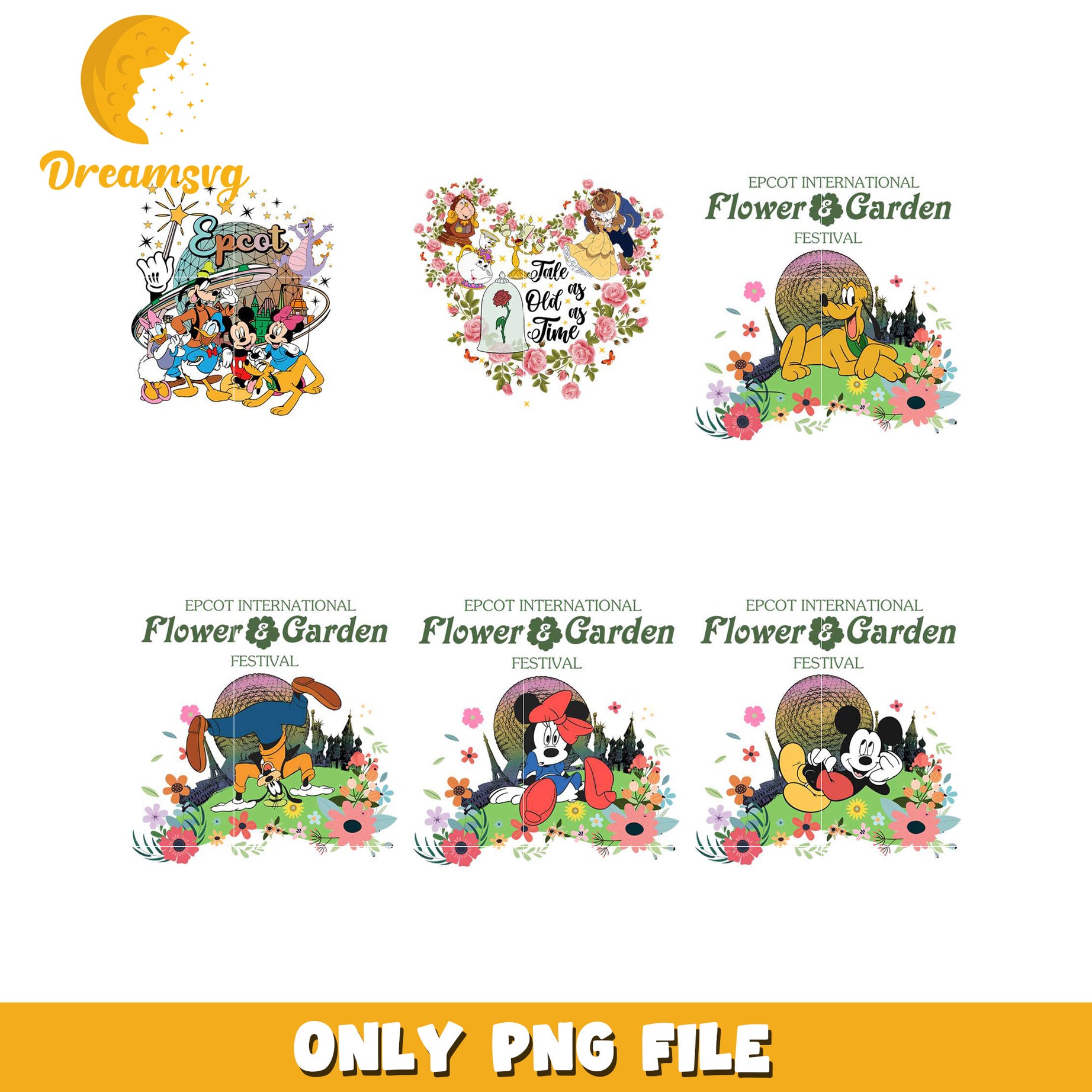 Disney Epcot Flower Garden PNG Bundle