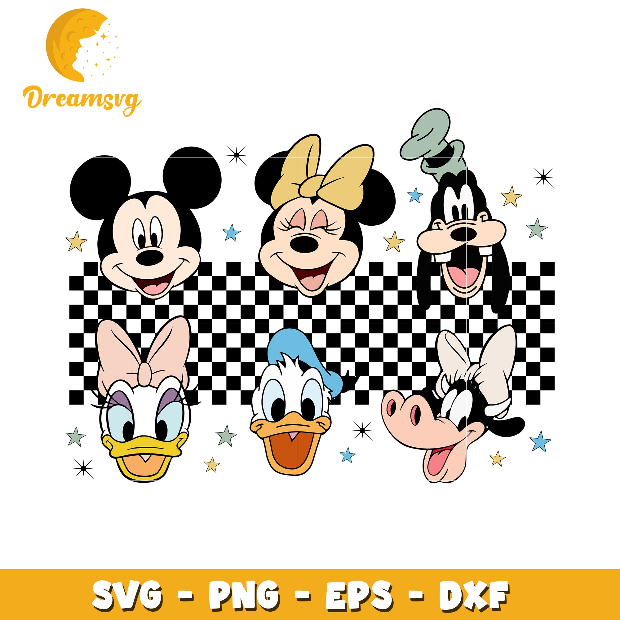 Disney Faces SVG PNG EPS DXF Bundle