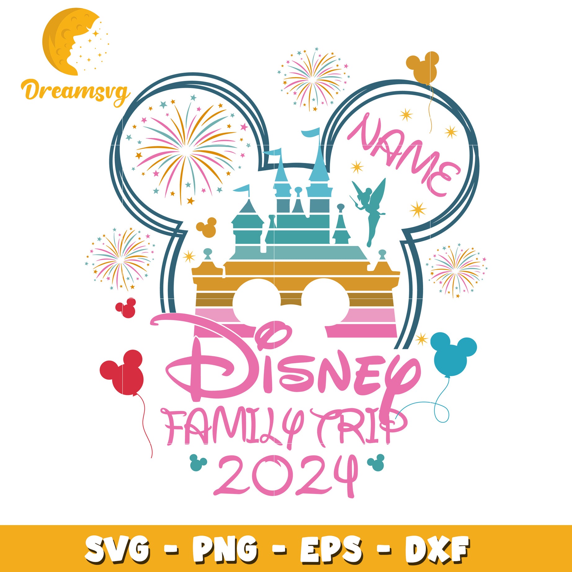 Disney Family Trip 2024 SVG Cut File