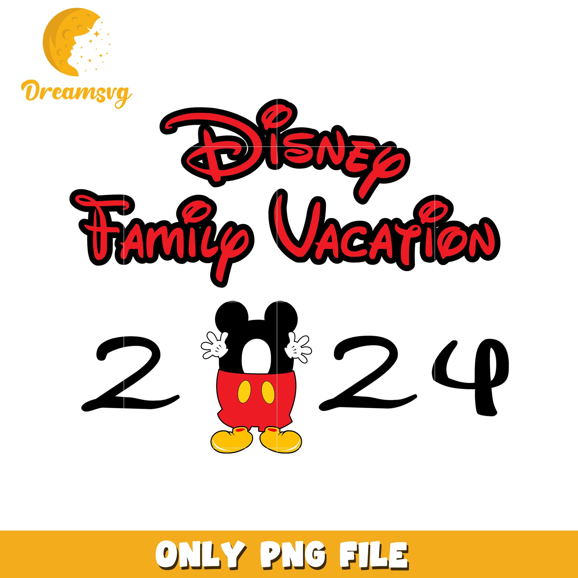 Disney Family Vacation 2024 PNG