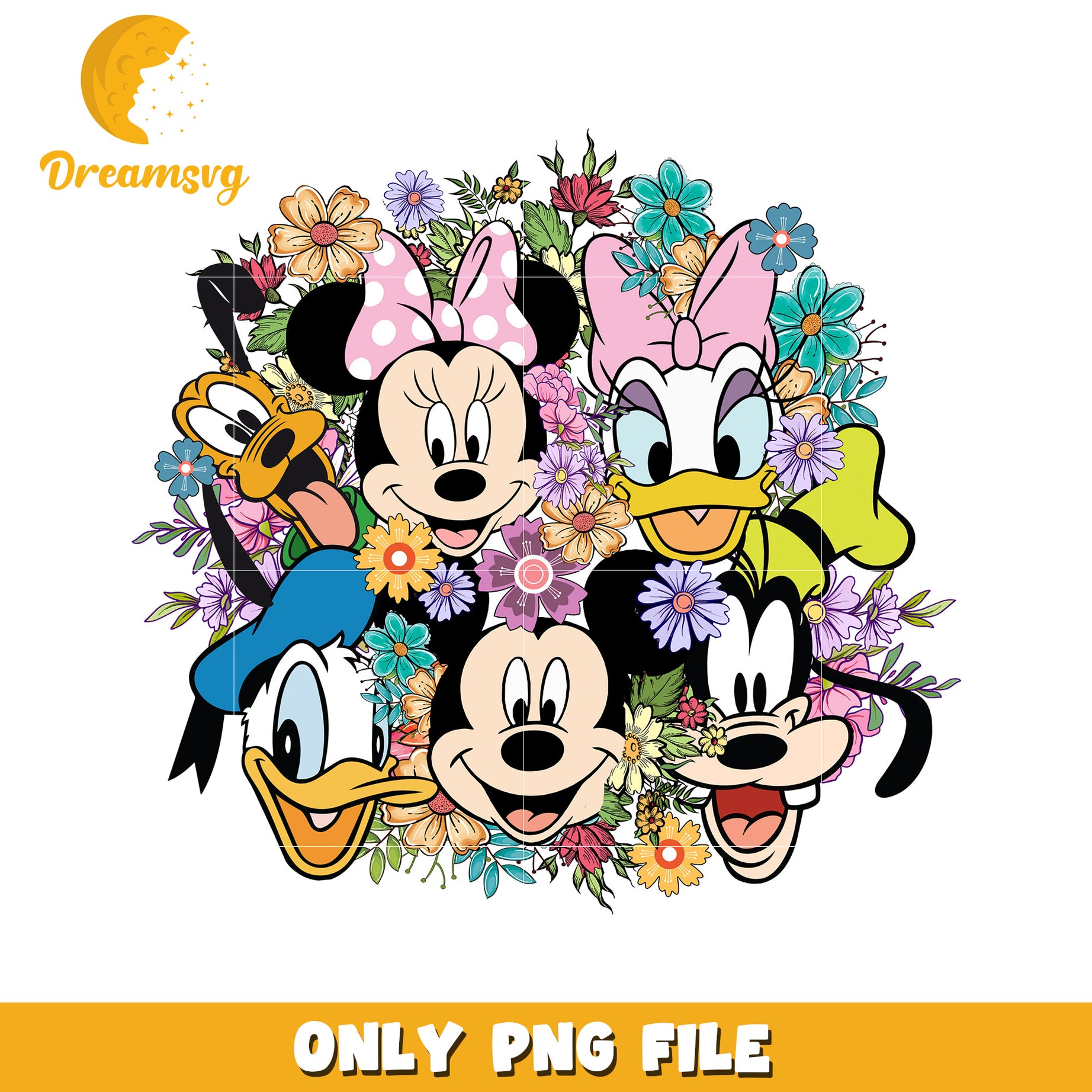 Disney Floral PNG Sublimation
