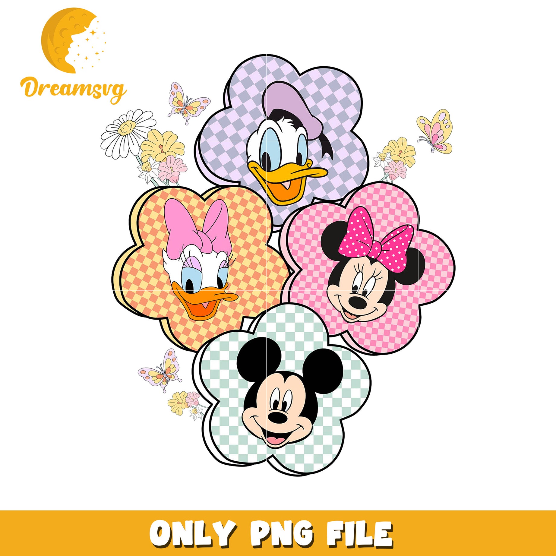 Disney Flower PNG Sublimation