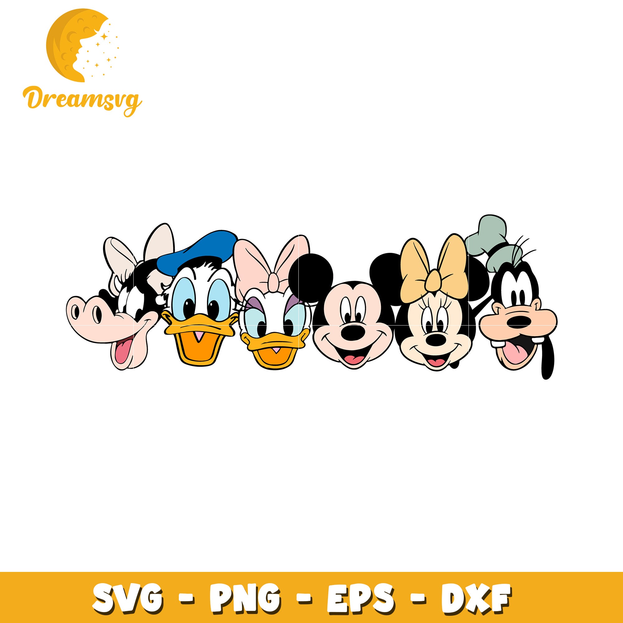 Disney Friends SVG Cut Files PNG EPS DXF