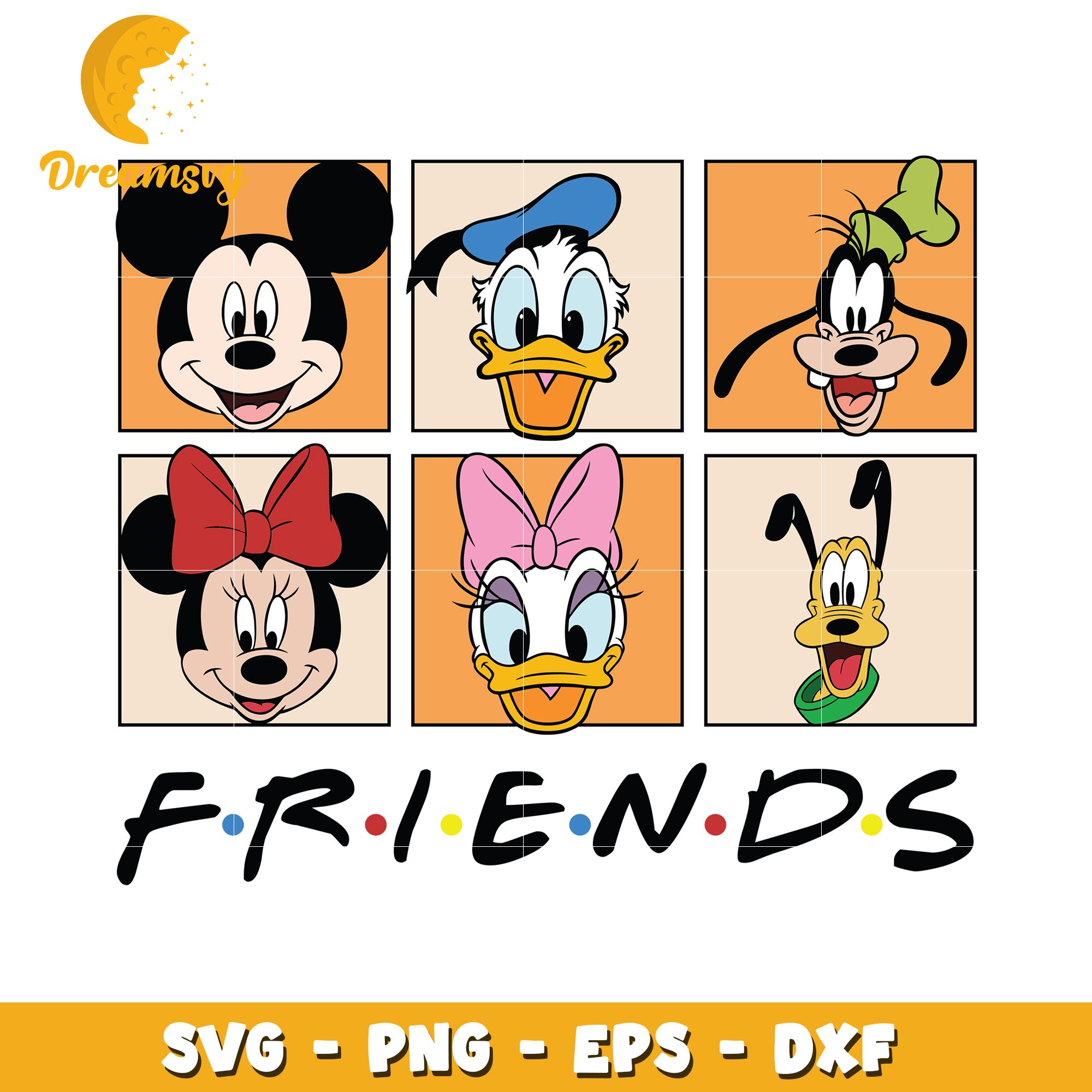 Disney Friends SVG Mickey Mouse Minnie Donald Goofy Clipart