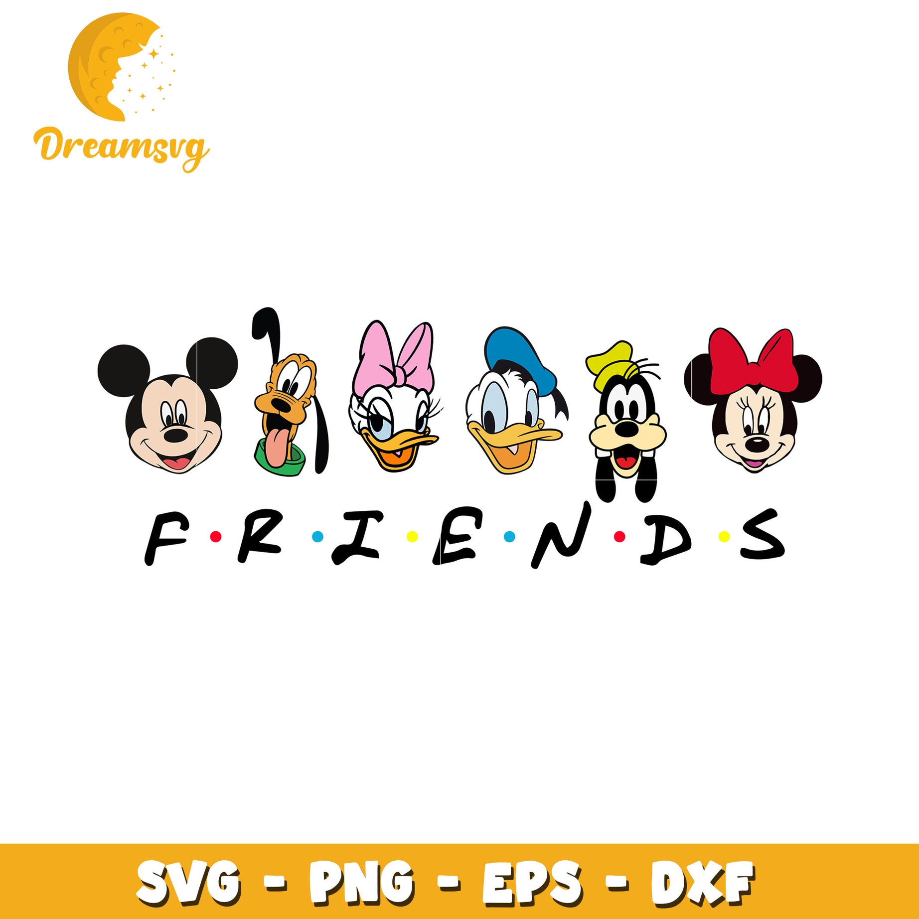 Disney Friends SVG PNG EPS DXF Cut File