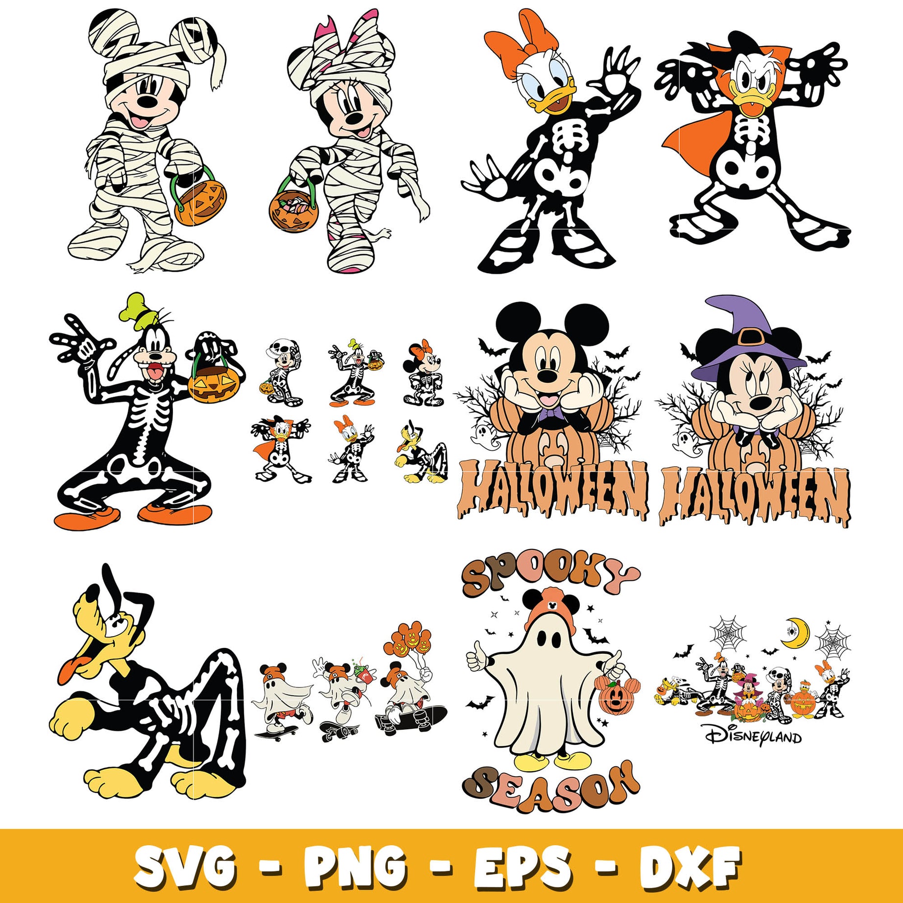 Disney mickey spooky season svg bundle, Disney halloween svg, Disney svg