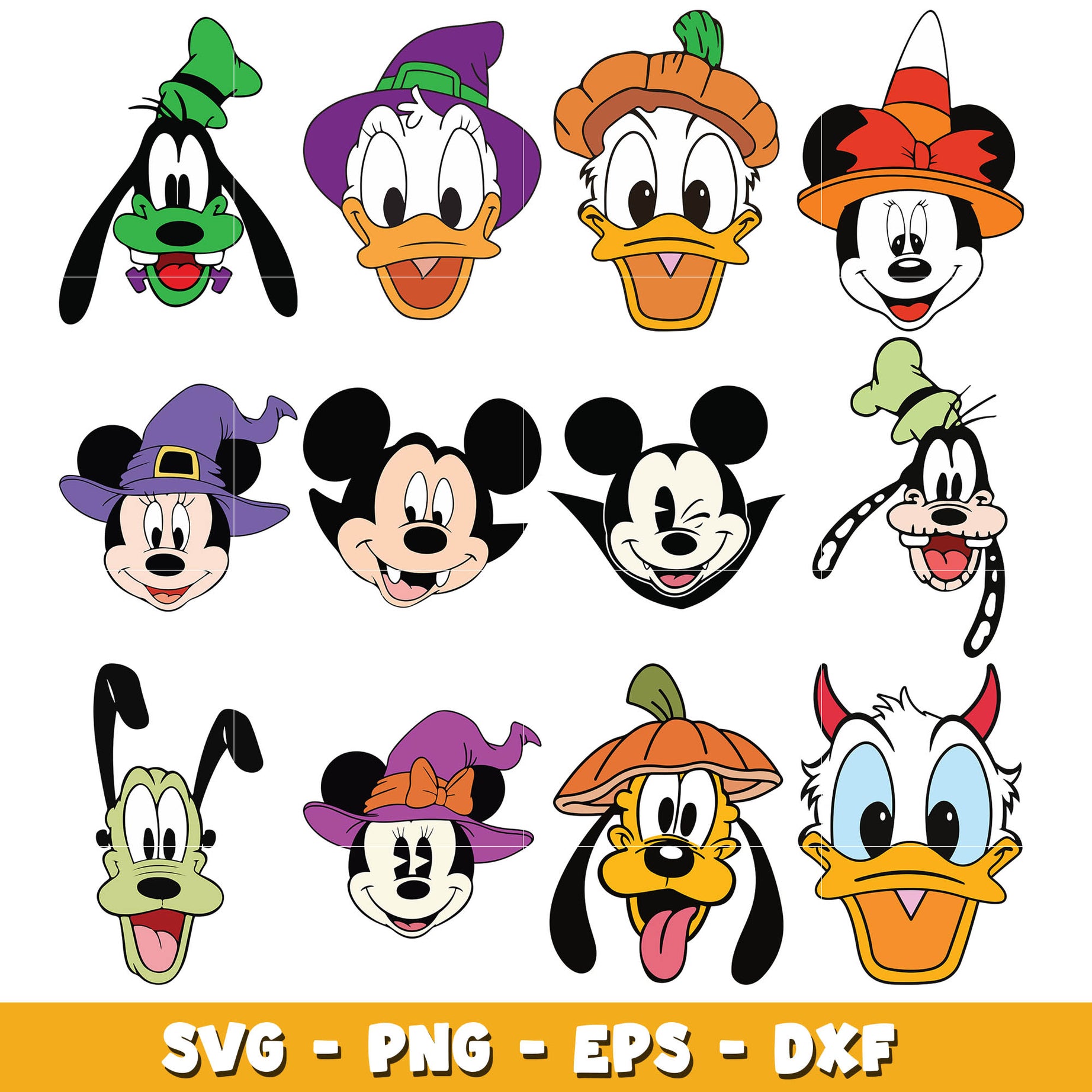 Disney mickey head halloween svg bundle, Disney halloween svg, Disney svg