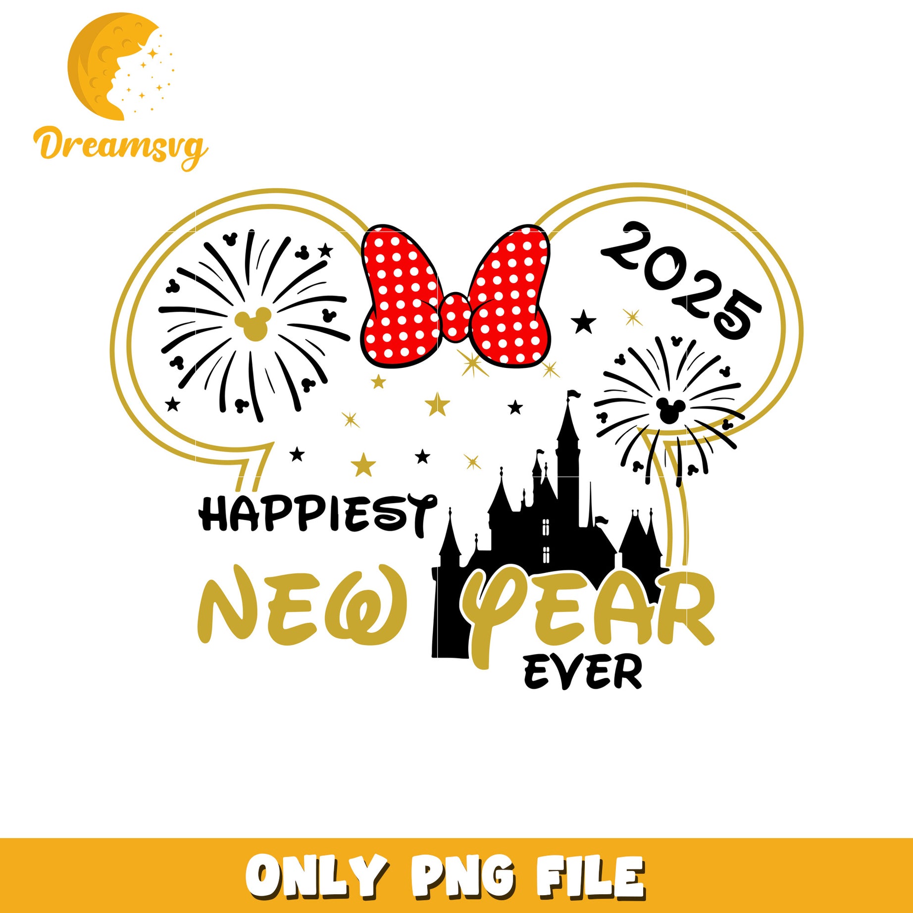 Disney Happiest New Year 2025 PNG