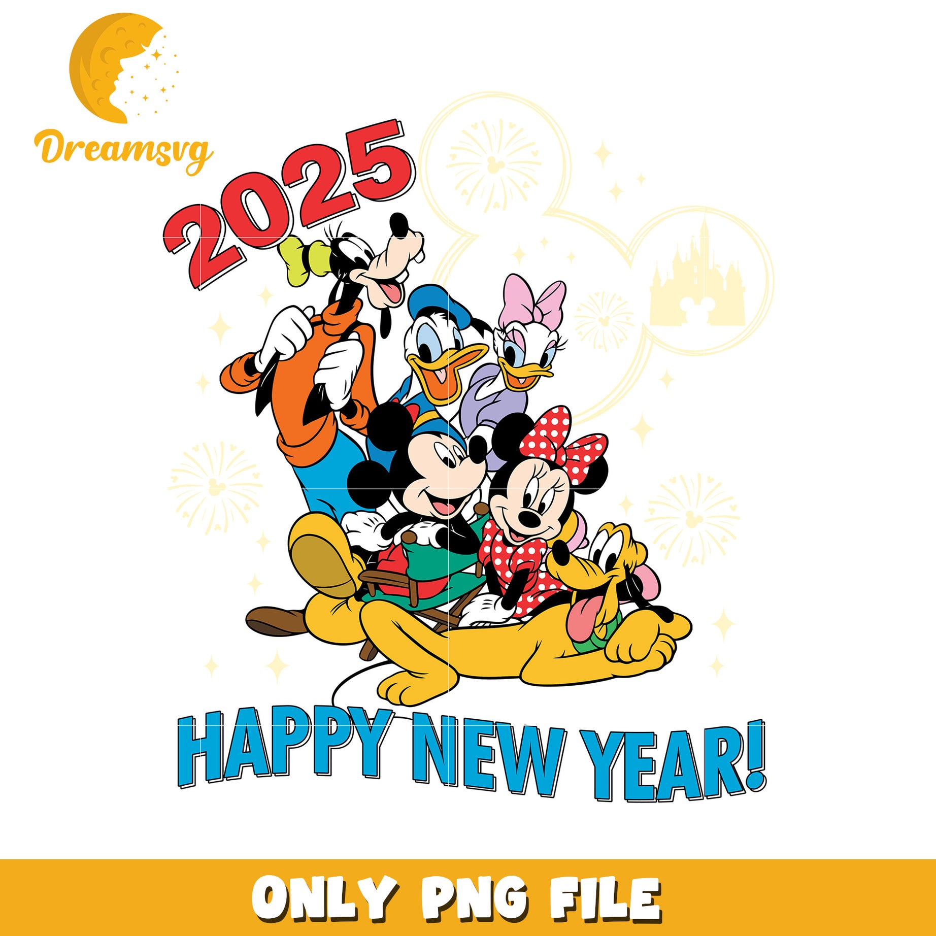 Disney Happy New Year 2025 PNG