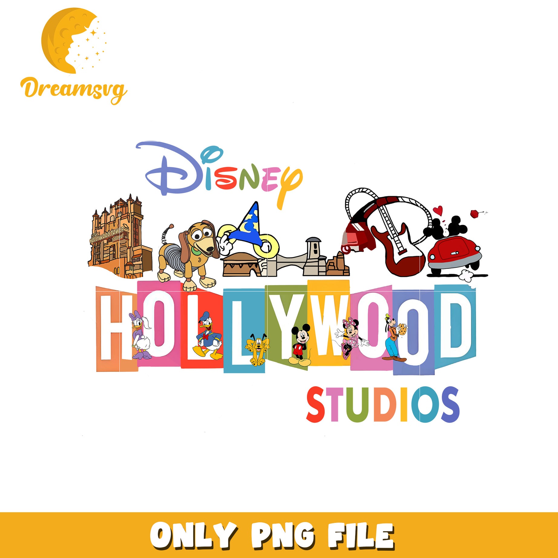 Disney Hollywood Studios Colorful PNG Graphic Design File