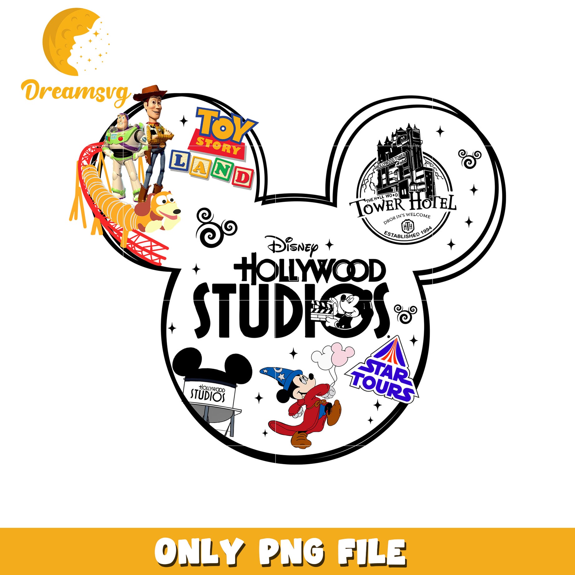 Disney Hollywood Studios PNG File Mickey Mouse Design