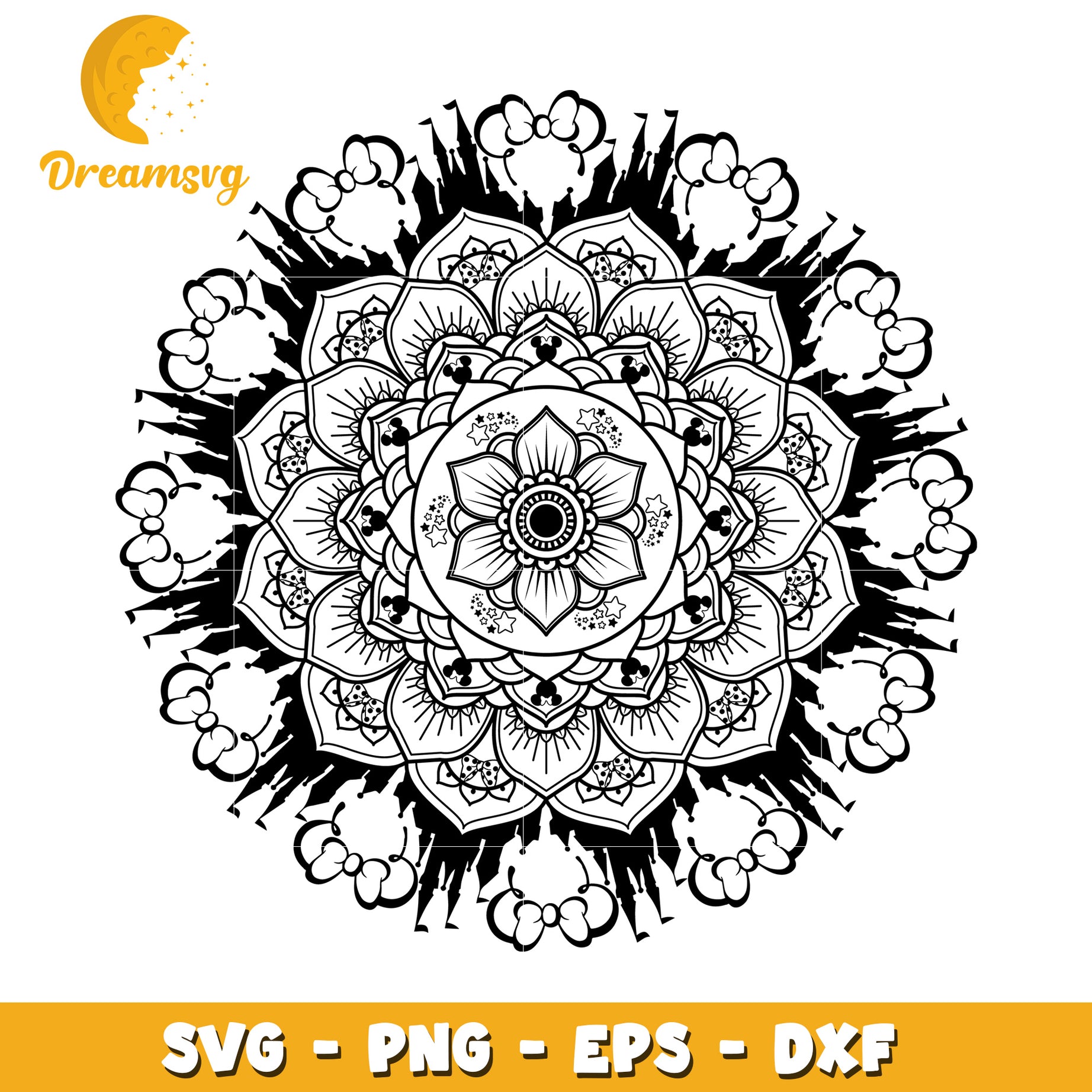 Disney Mandala SVG PNG EPS DXF Cut File