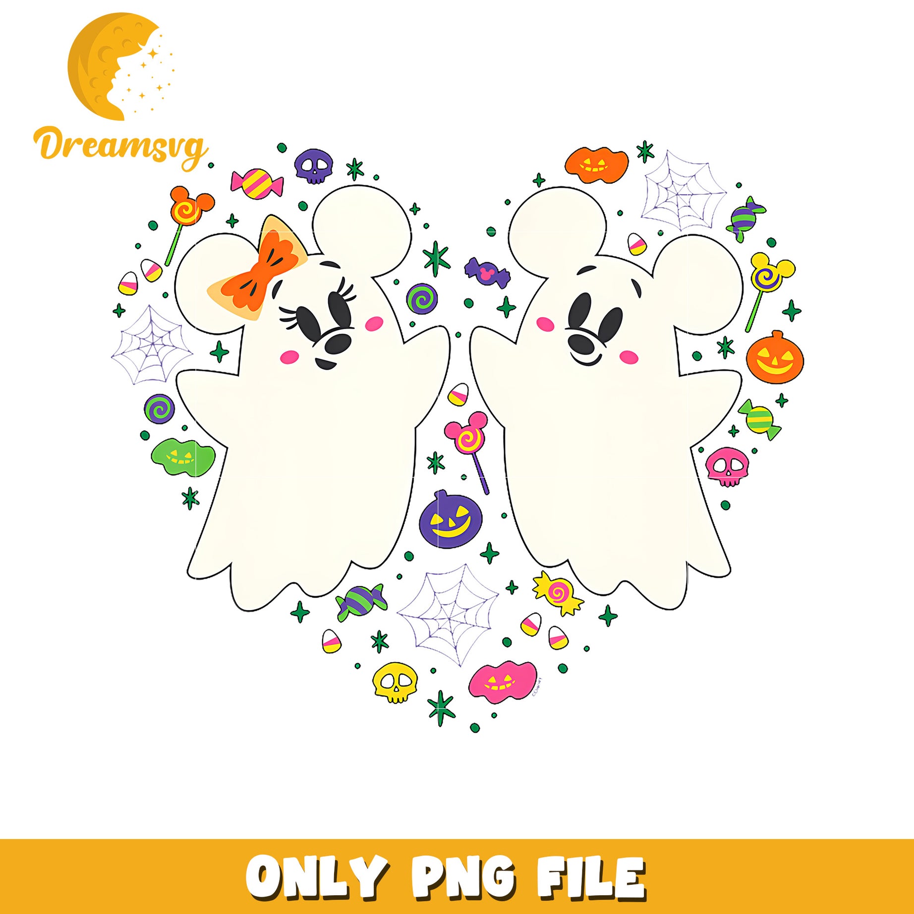 Disney Mickey And Minnie Cute Little Ghosts png, funny images png,  halloween png