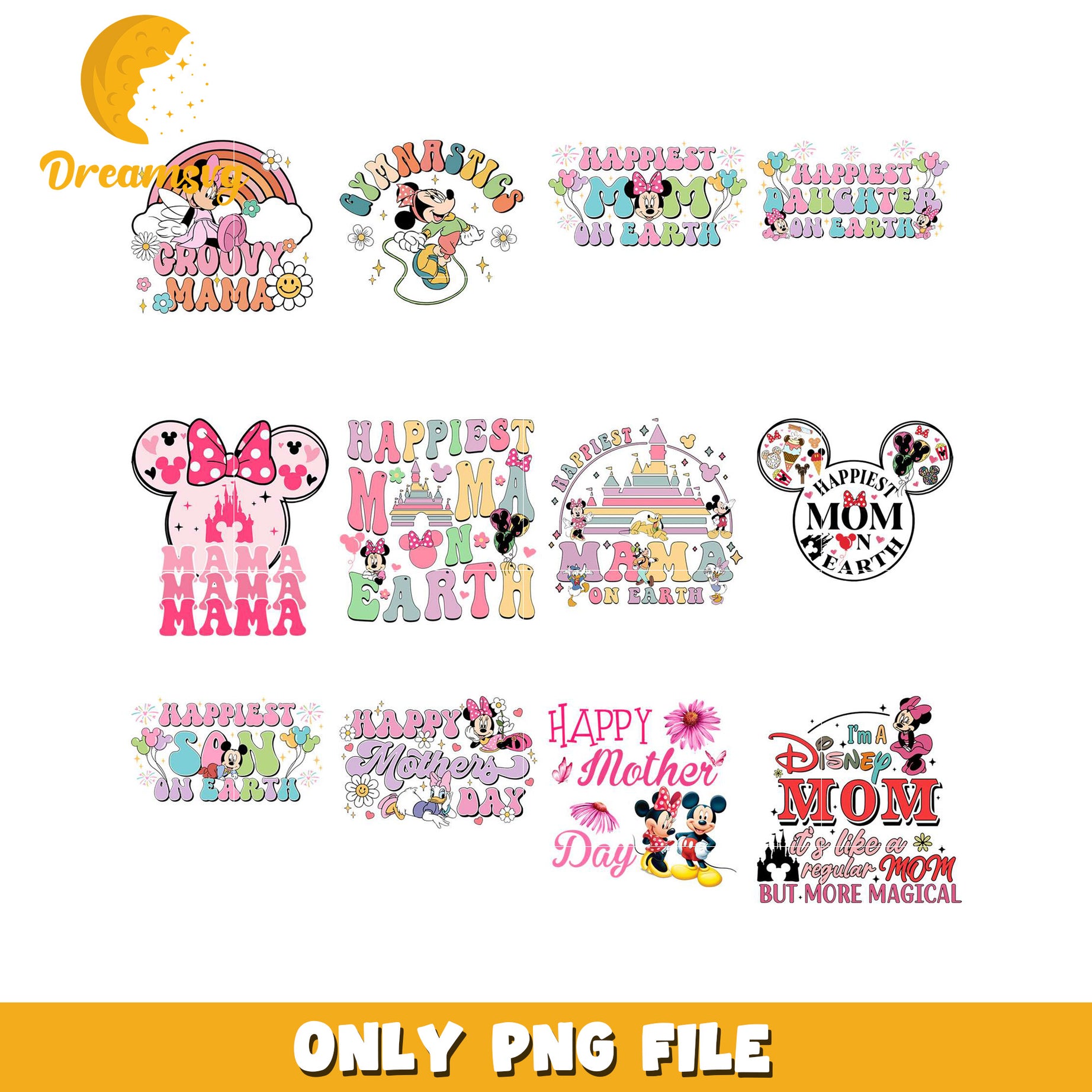 Disney Mom PNG Bundle Mother's Day Designs