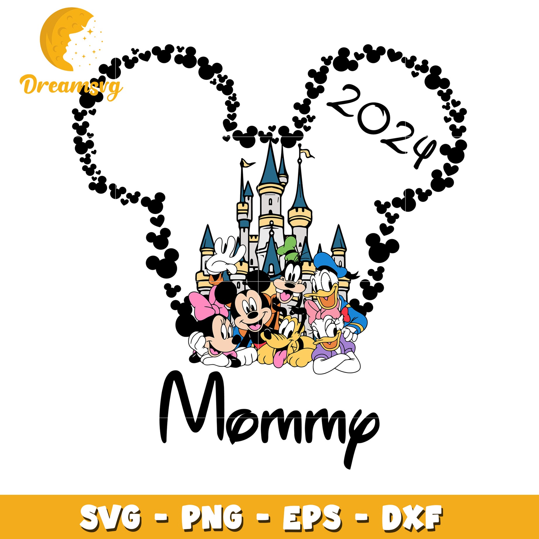 Disney Mommy SVG 2024 Castle PNG EPS DXF