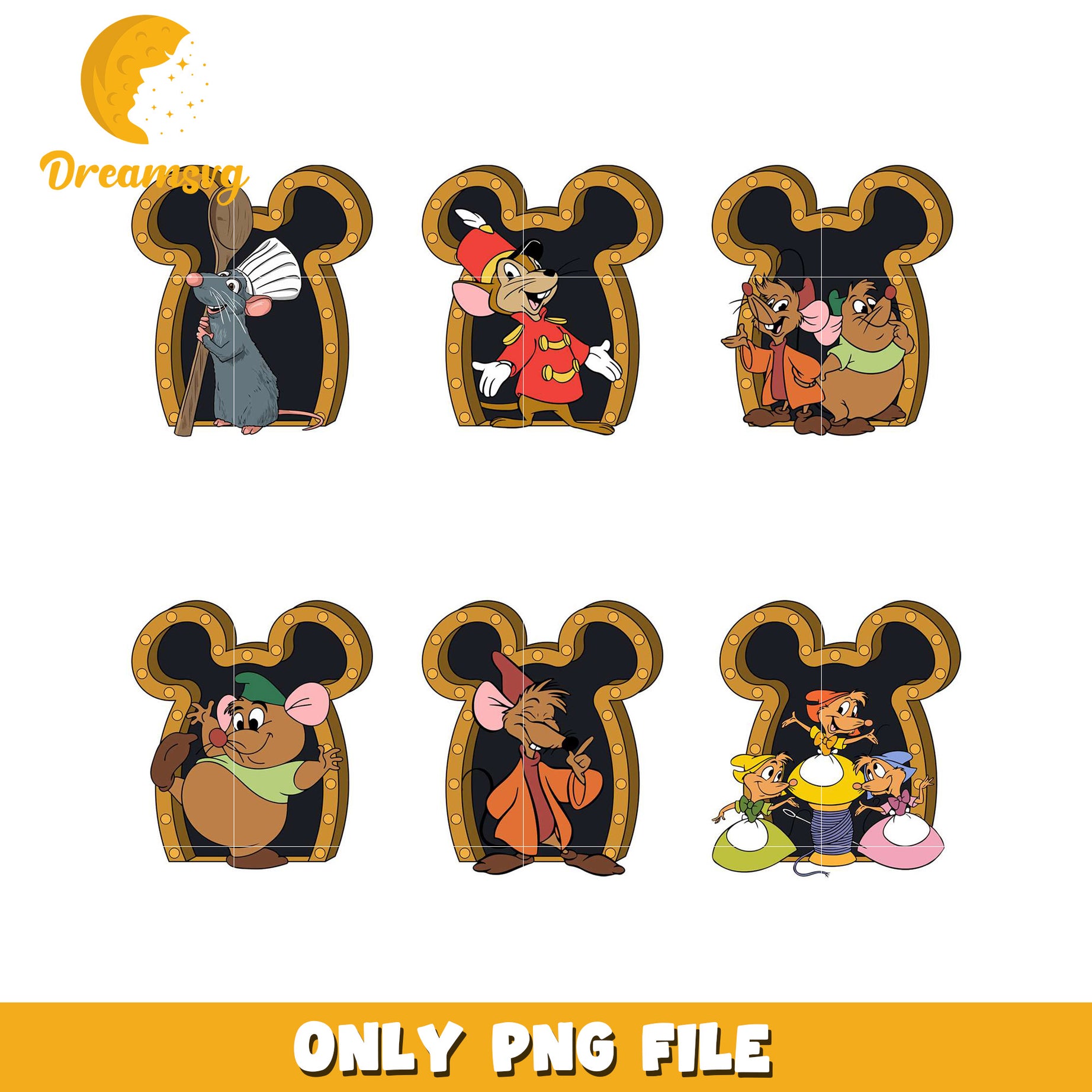 Disney Mouse Shape Graphic Bundle PNG Clipart Set