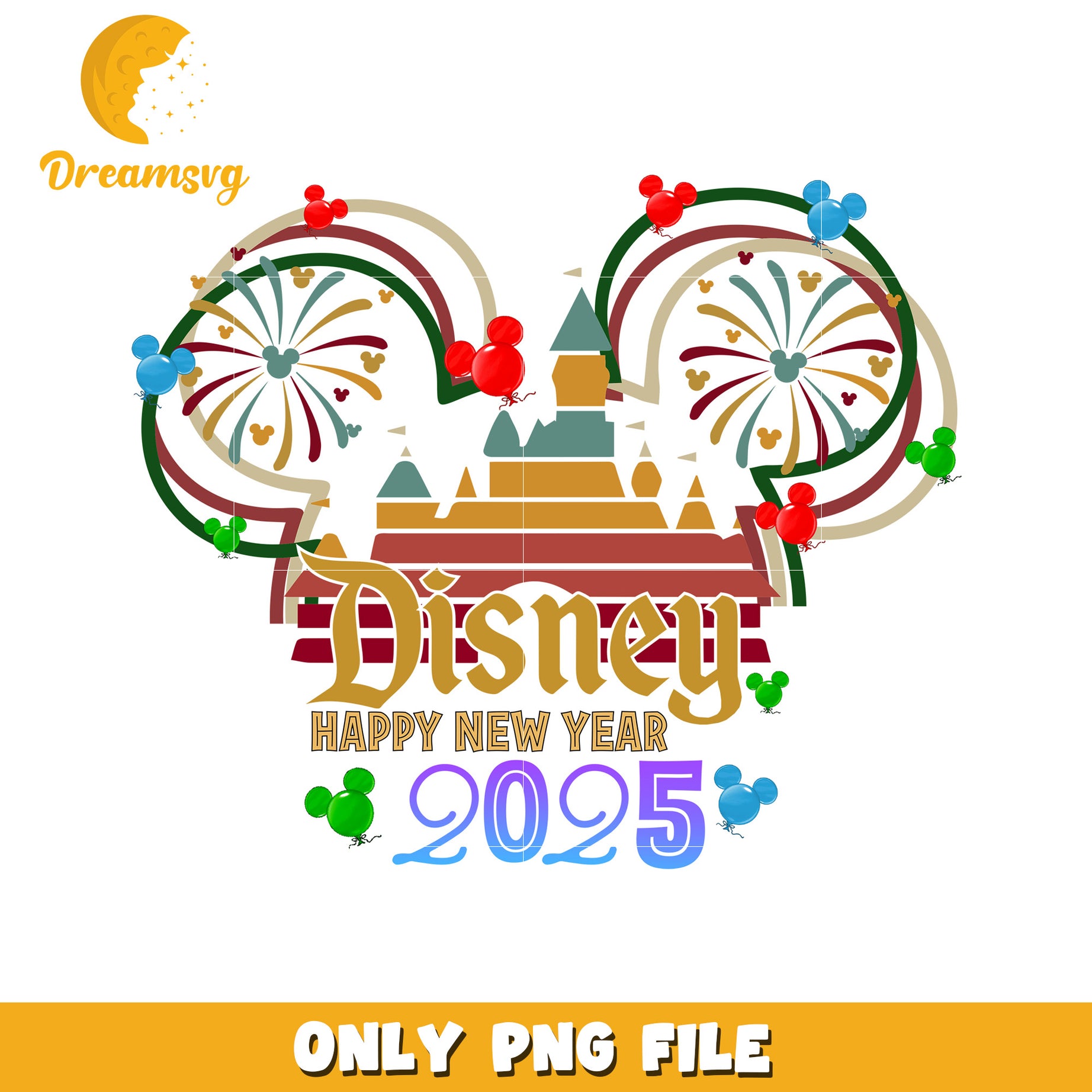 Disney New Year 2025 Celebration PNG Downloadable Art