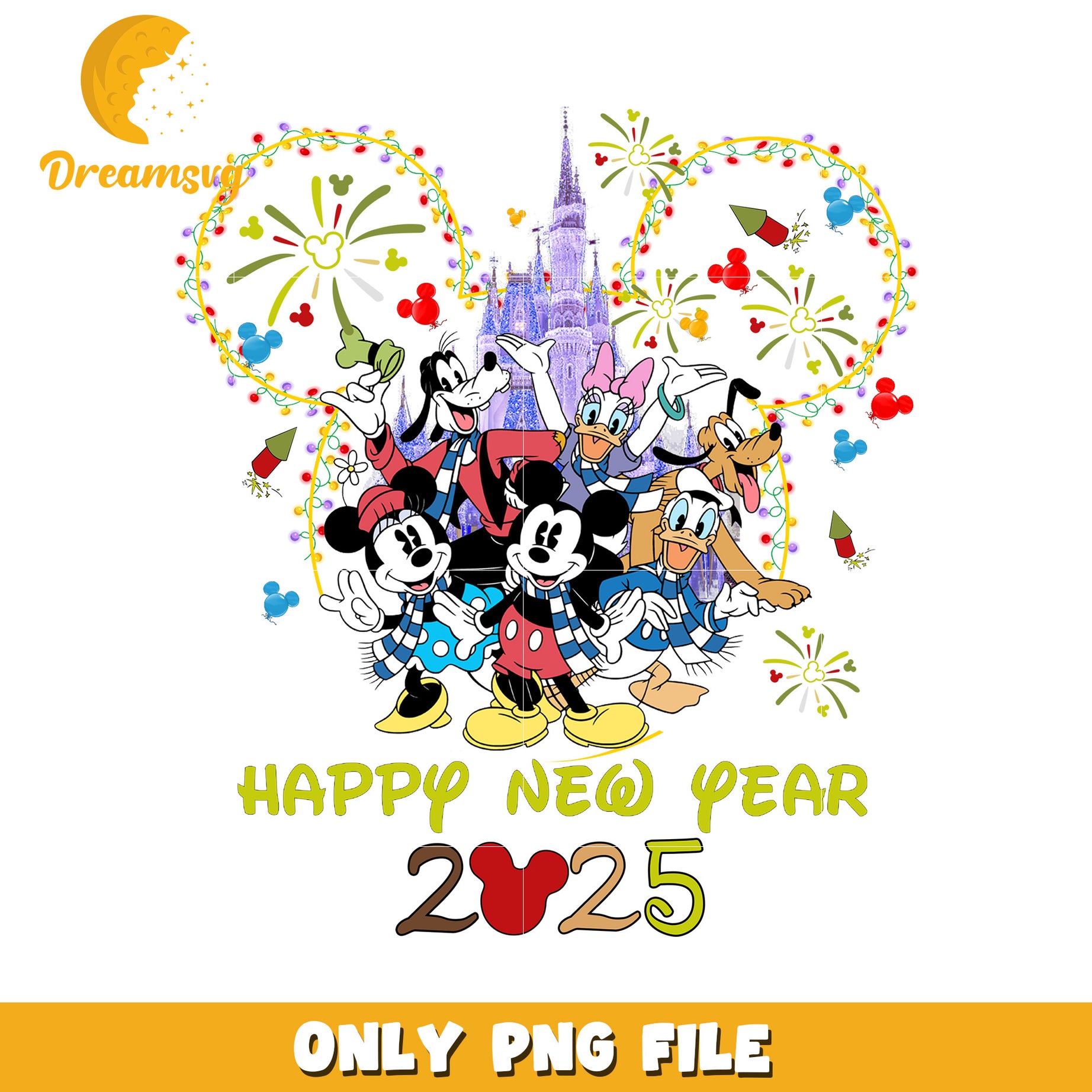 Disney New Year PNG 2025