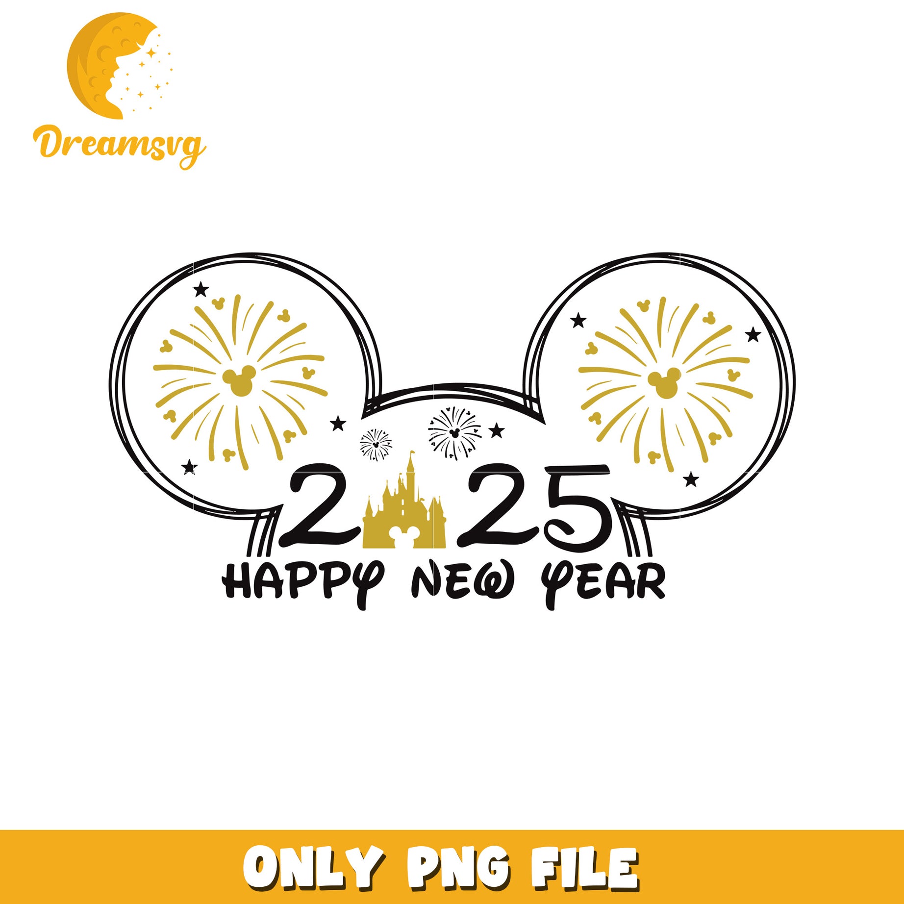 Disney New Years PNG 2025
