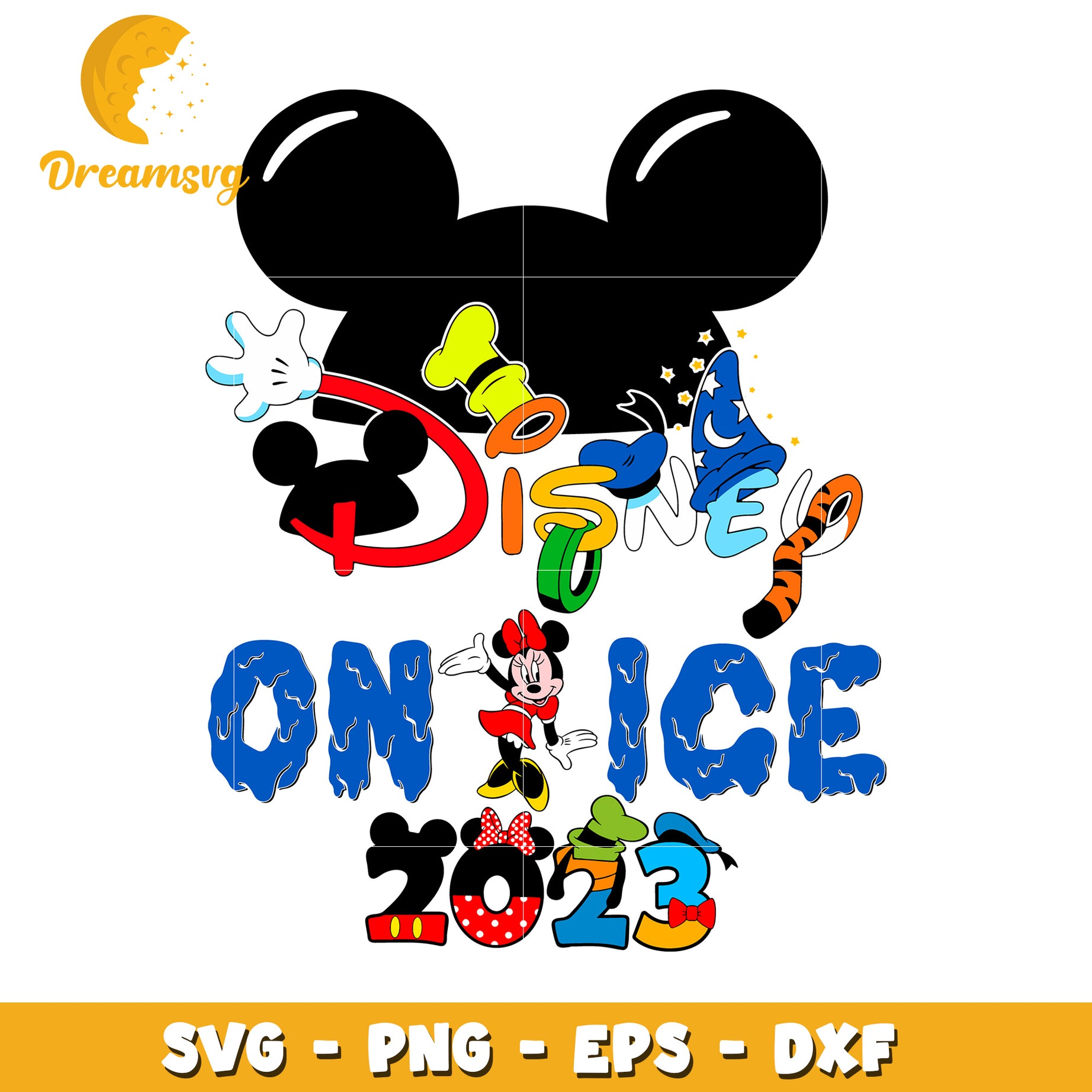 Disney On Ice 2023 SVG Design Featuring Mickey and Friends Art