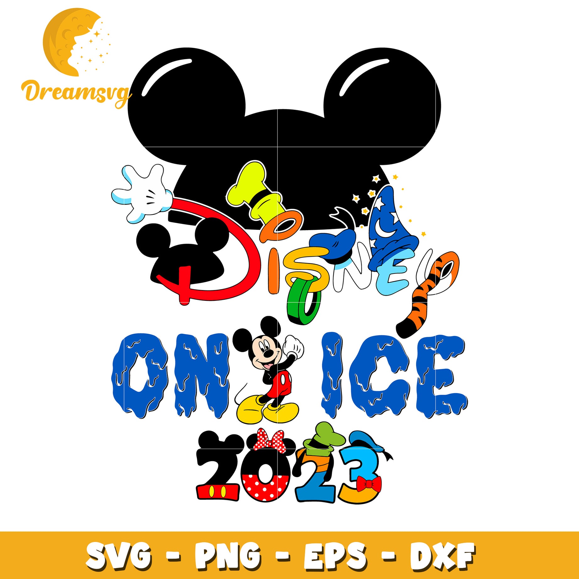 Disney On Ice 2023 SVG Mickey Mouse Colorful Design Kit