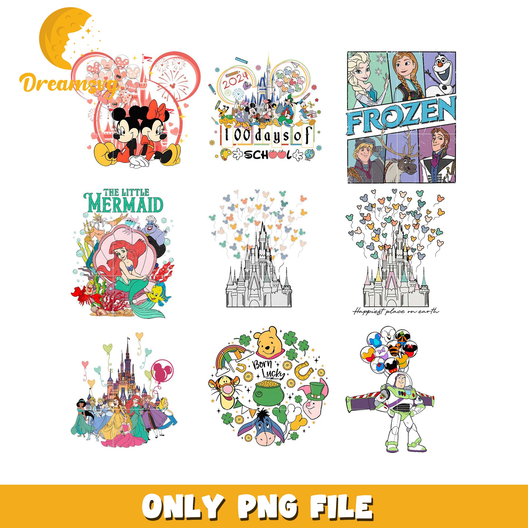 Disney PNG Bundle Characters & Castles