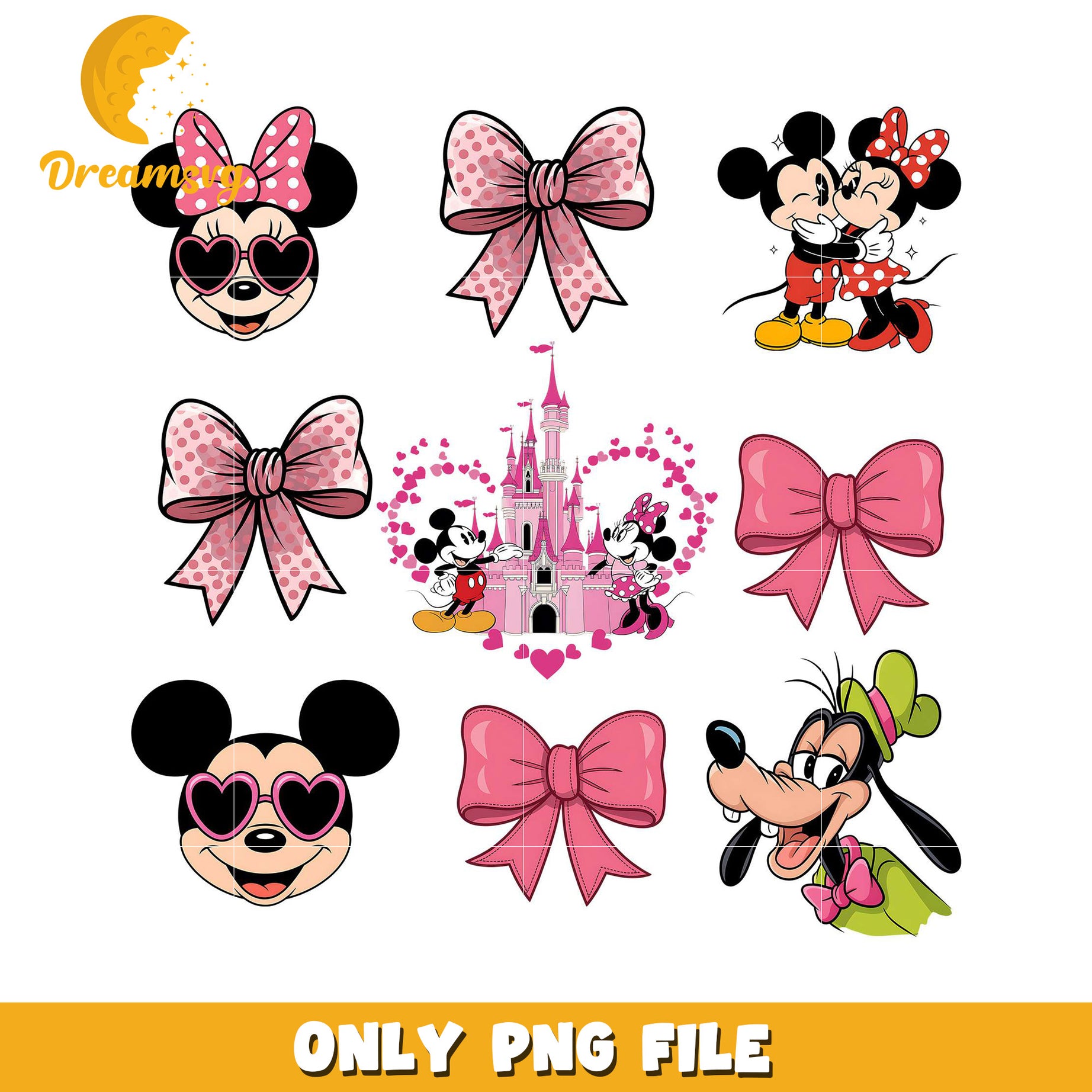 Disney PNG Bundle Minnie Mickey Bow