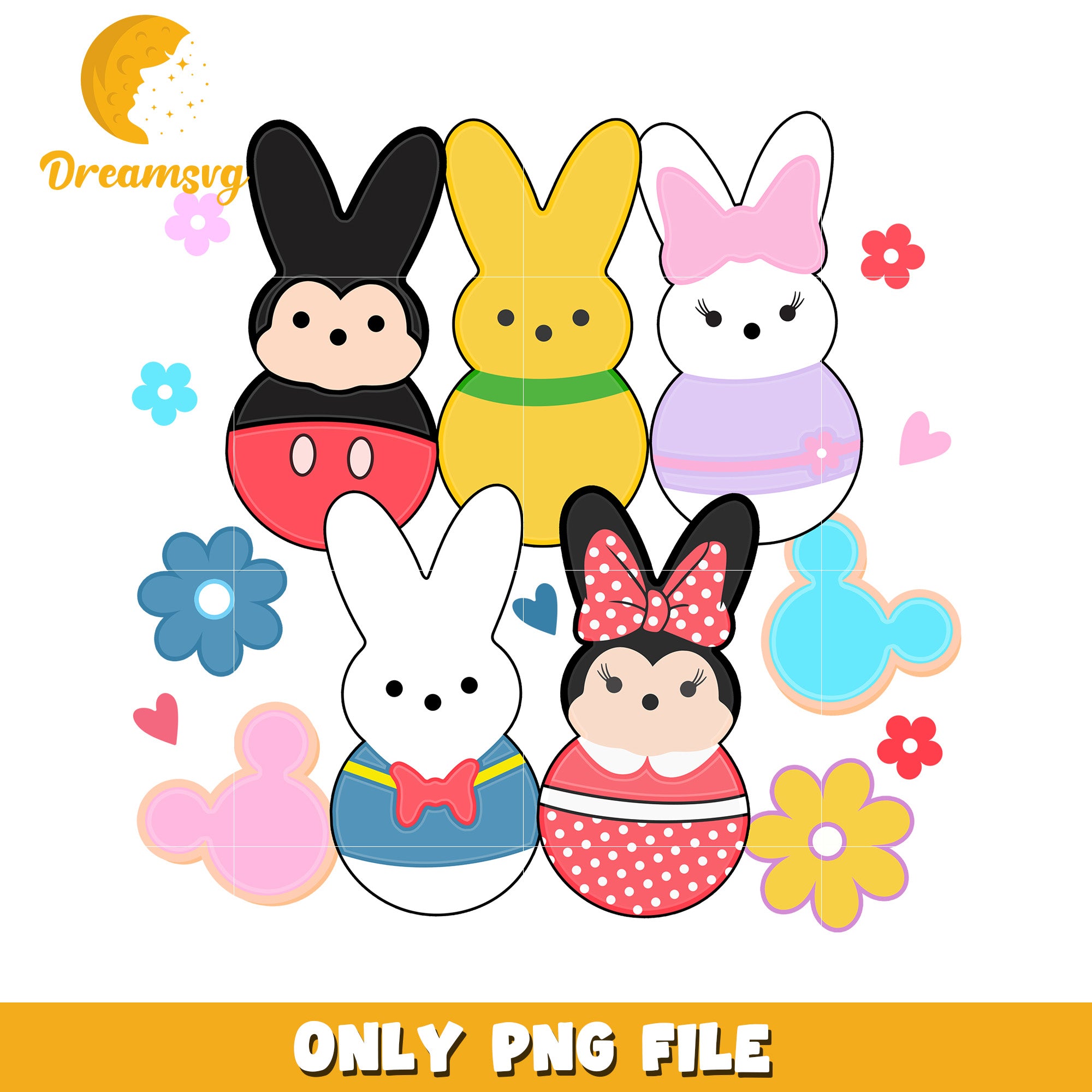 Disney Peeps Easter Cookie Cutters PNG Design